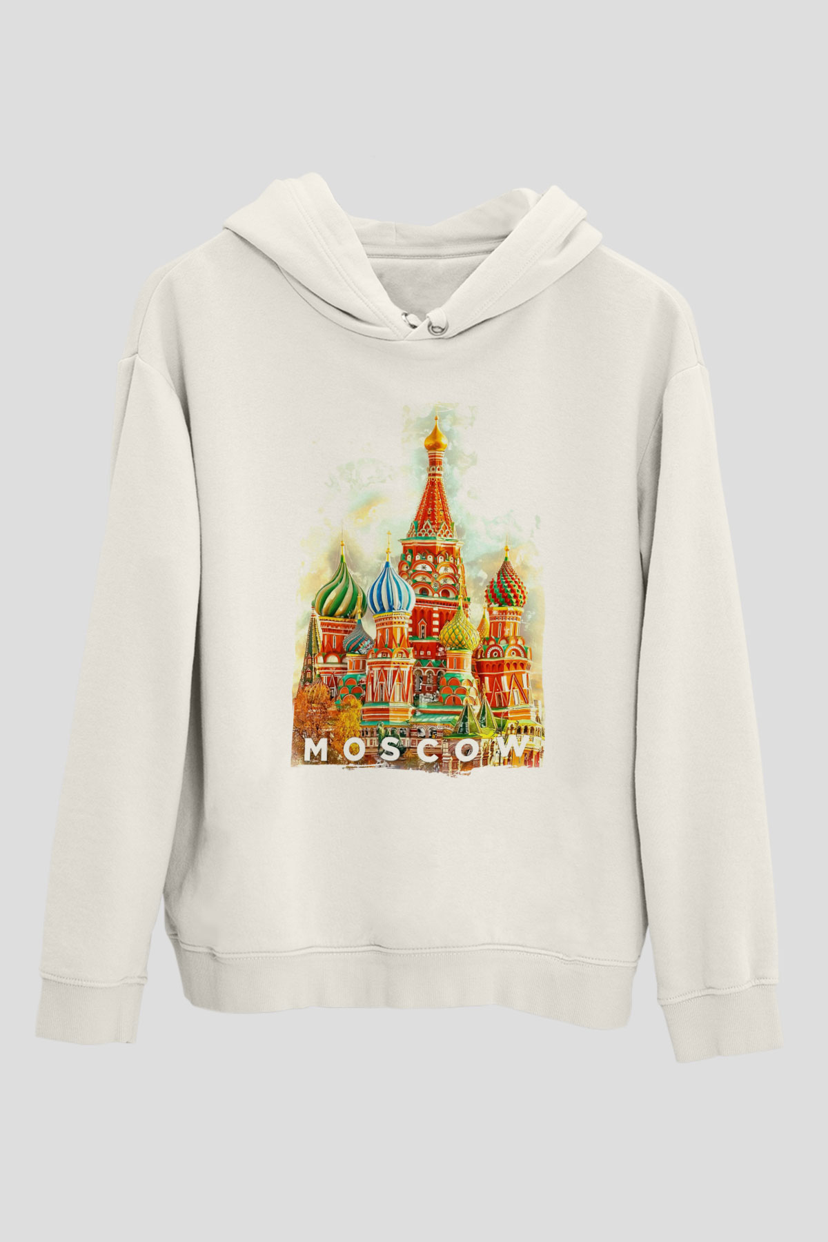 Moskova Kremlini Beyaz Unisex Hoodie
