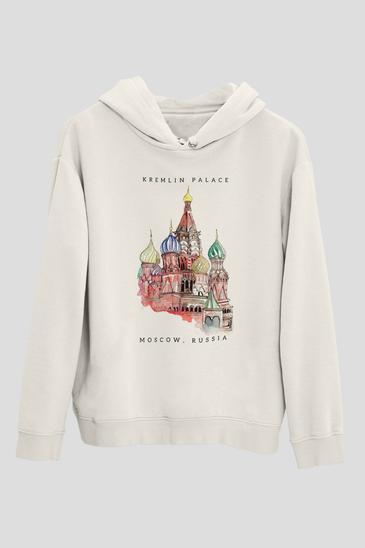 Moskova Kremlini Beyaz Unisex Hoodie