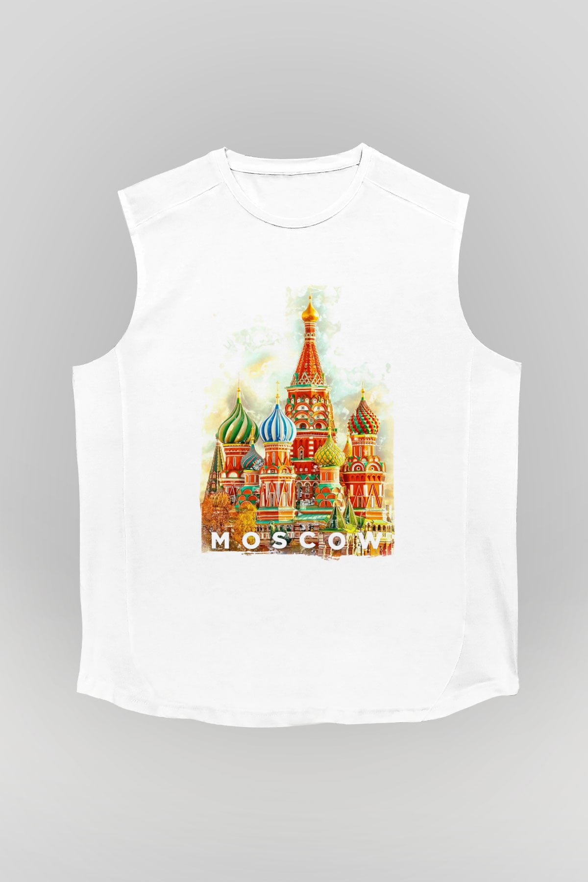 Moskova Kremlini Beyaz Unisex Kolsuz Tişört