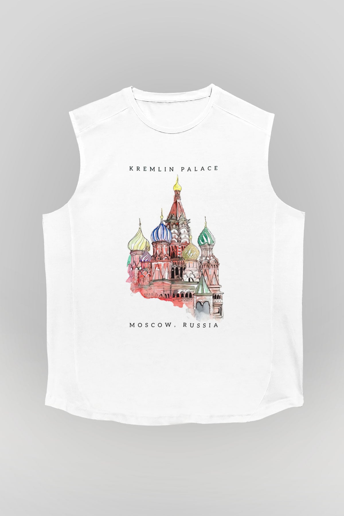 Moskova Kremlini Beyaz Unisex Kolsuz Tişört