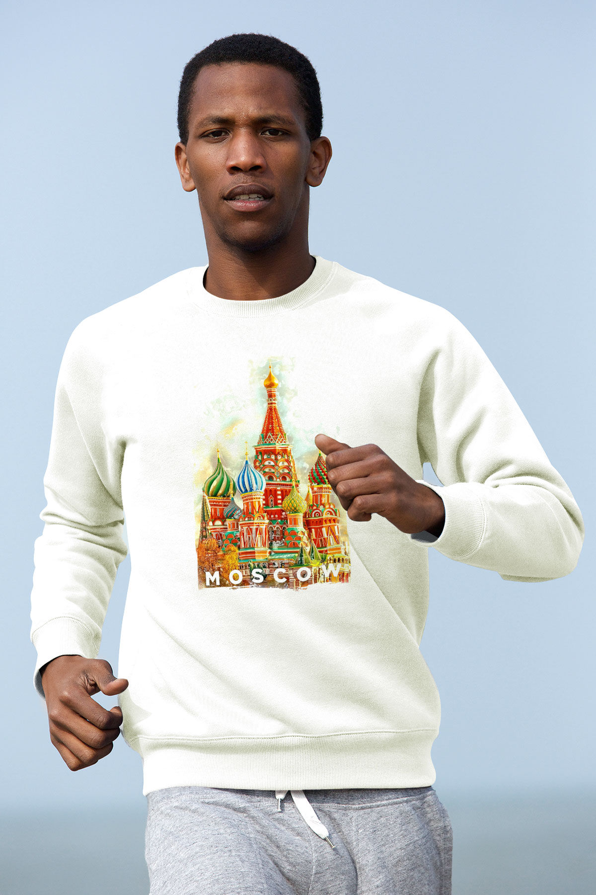 Moskova Kremlini Beyaz Unisex Sweatshirt