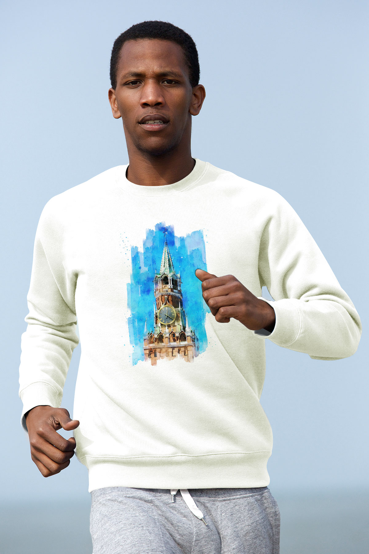 Moskova Kremlini Beyaz Unisex Sweatshirt