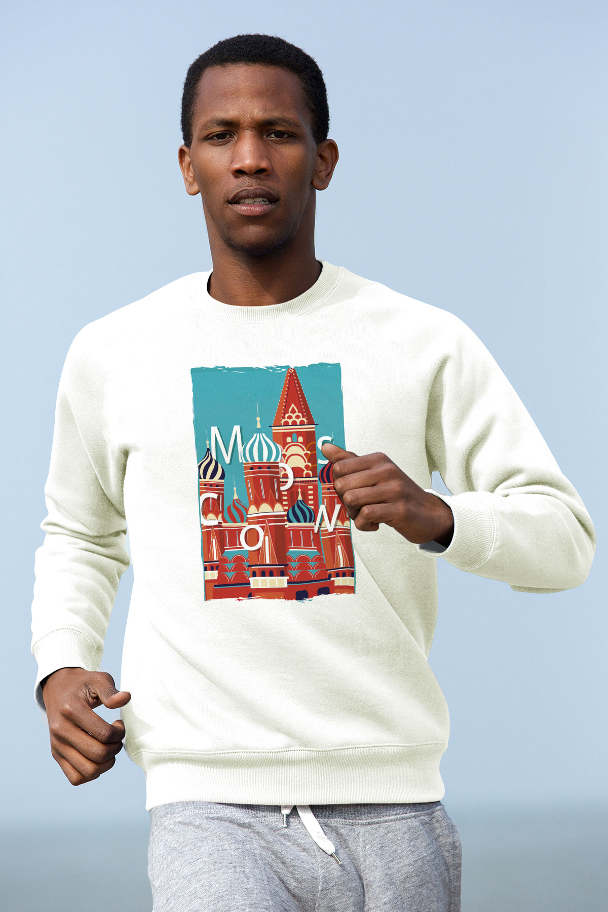 Moskova Kremlini Beyaz Unisex Sweatshirt