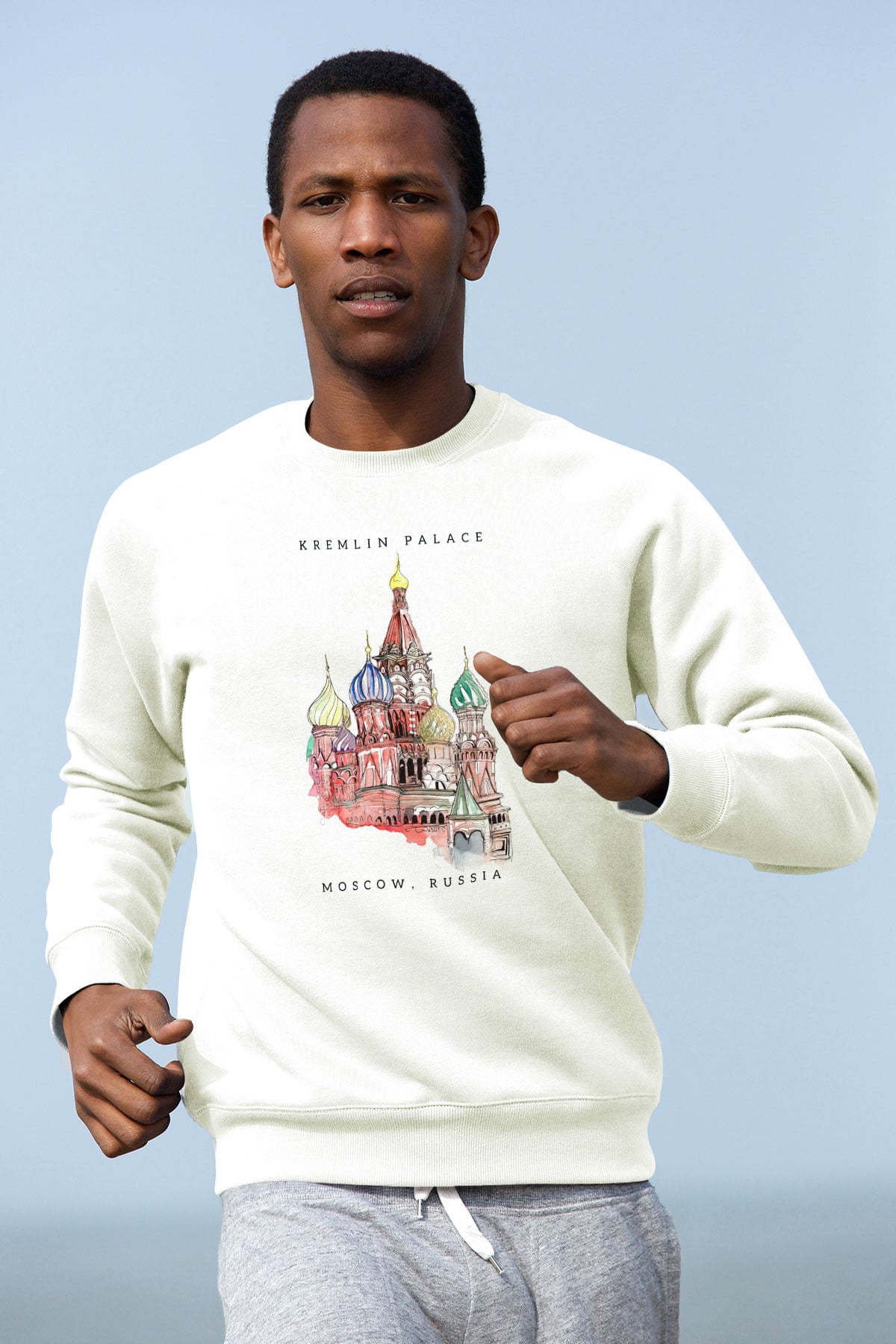 Moskova Kremlini Beyaz Unisex Sweatshirt