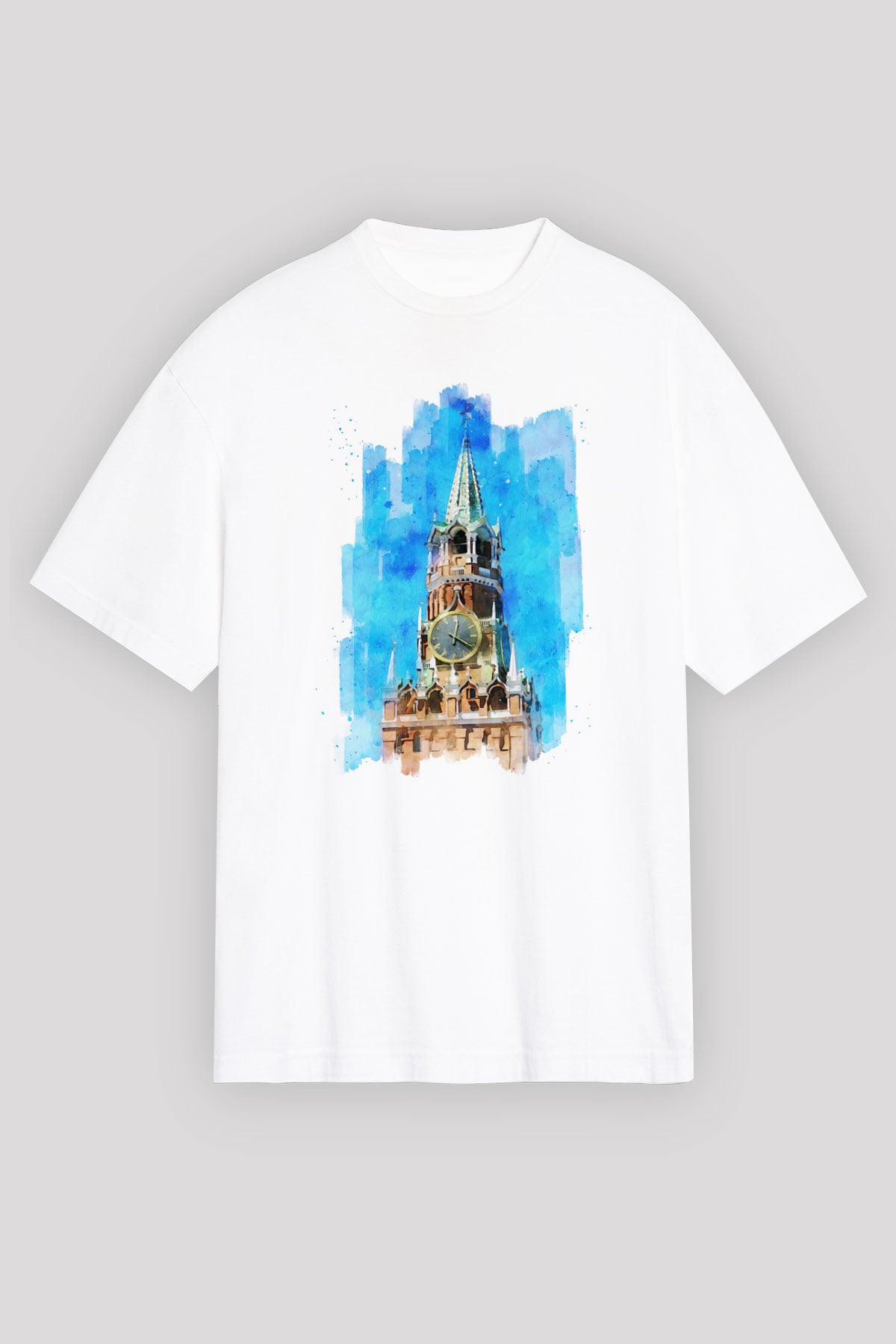 Moskova Kremlini Beyaz Unisex Tişört T-Shirt - TişörtFabrikası