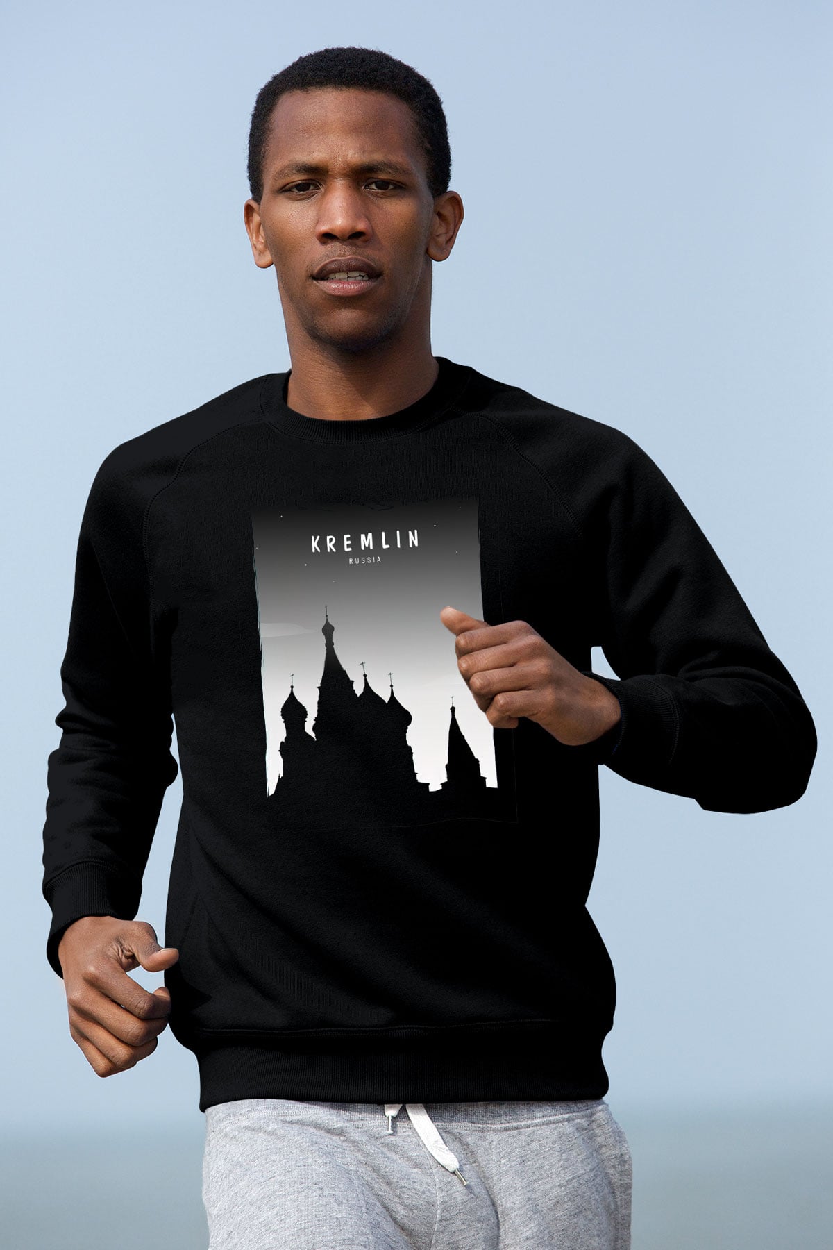 Moskova Kremlini Siyah Unisex Sweatshirt