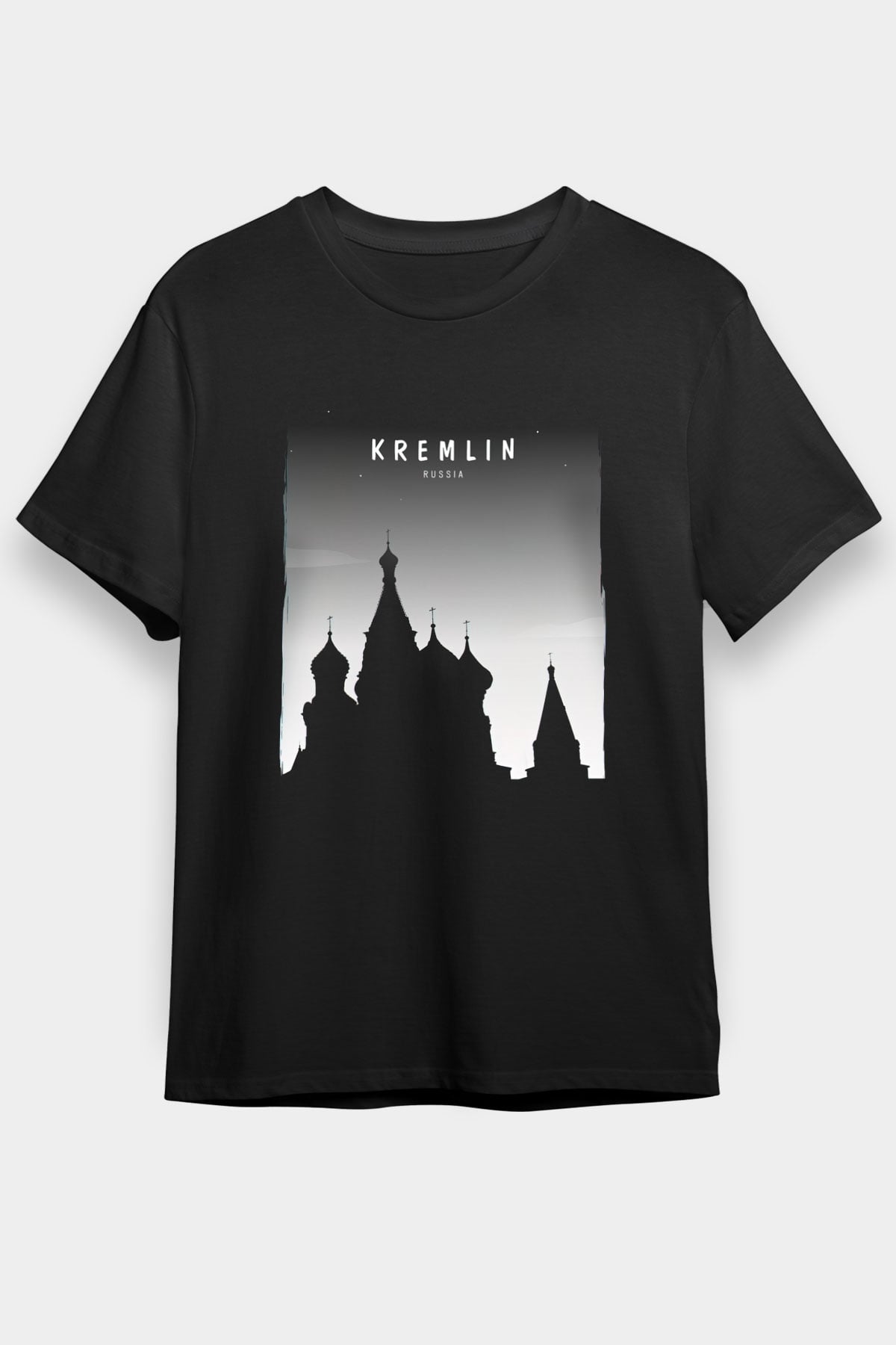 Moskova Kremlini Siyah Unisex Tişört T-Shirt - TişörtFabrikası
