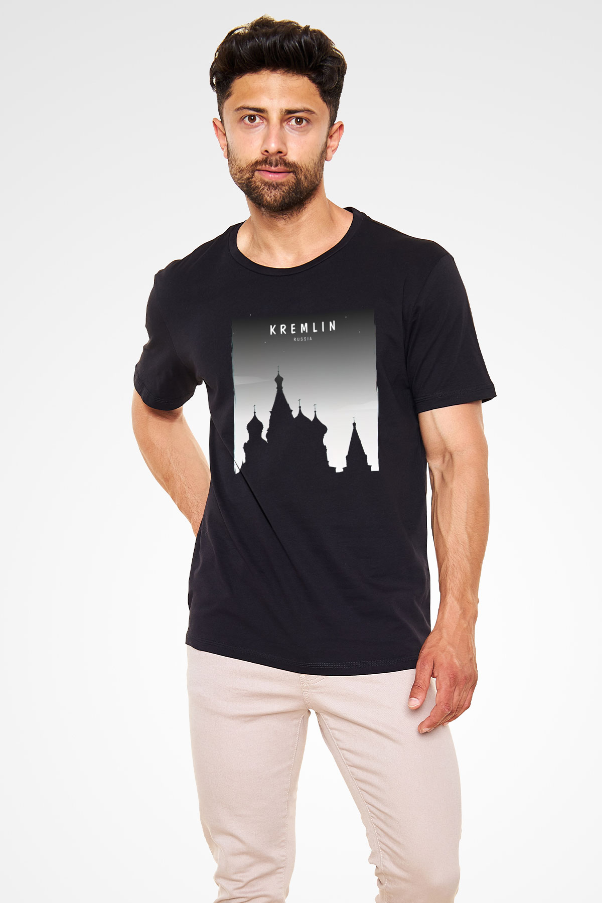 Moskova Kremlini Siyah Unisex Tişört T-Shirt - TişörtFabrikası