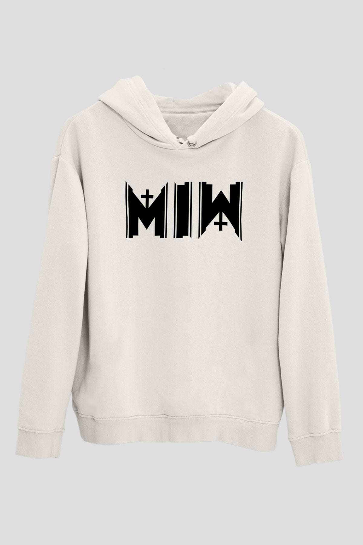 Motionless in White Baskılı Beyaz Unisex Kapüşonlu Sweatshirt