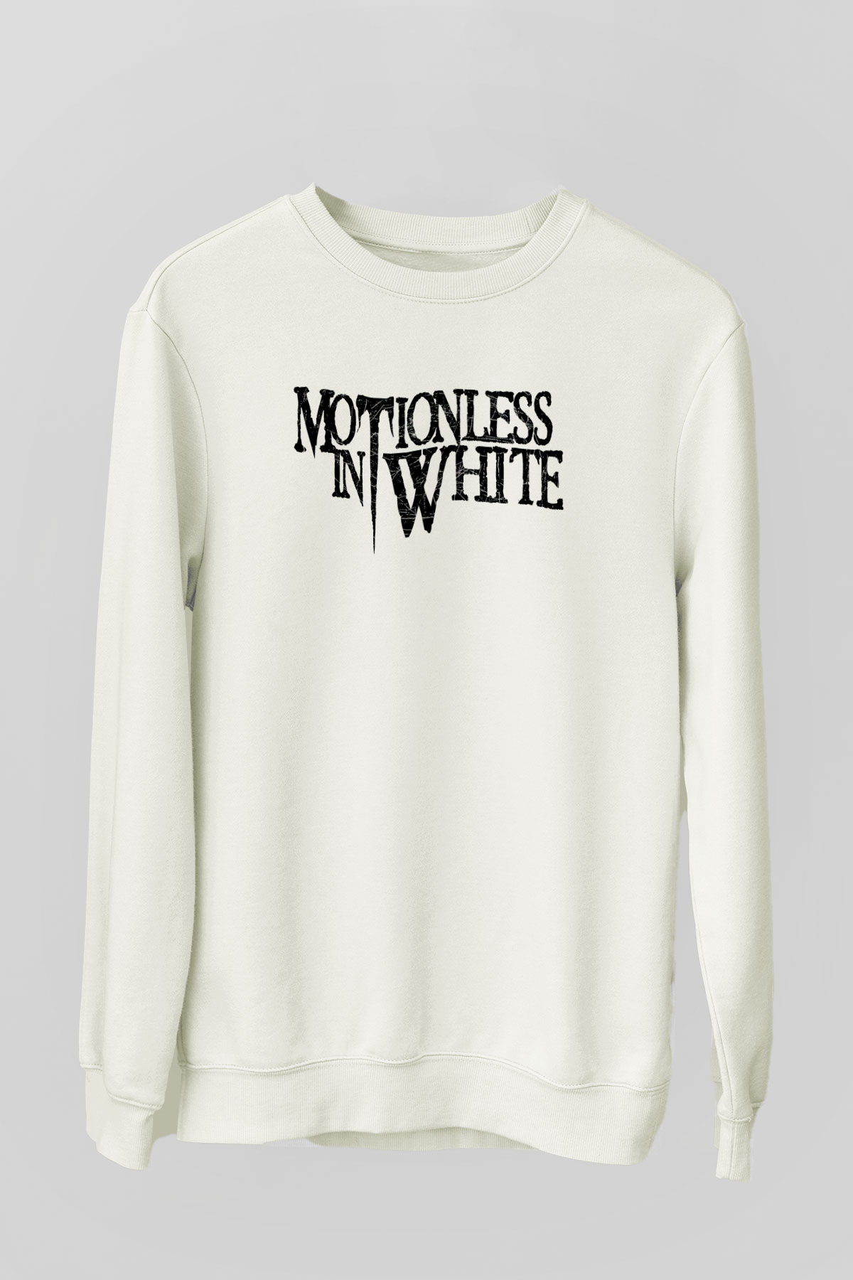 Motionless in White Baskılı Beyaz Unisex Sweatshirt