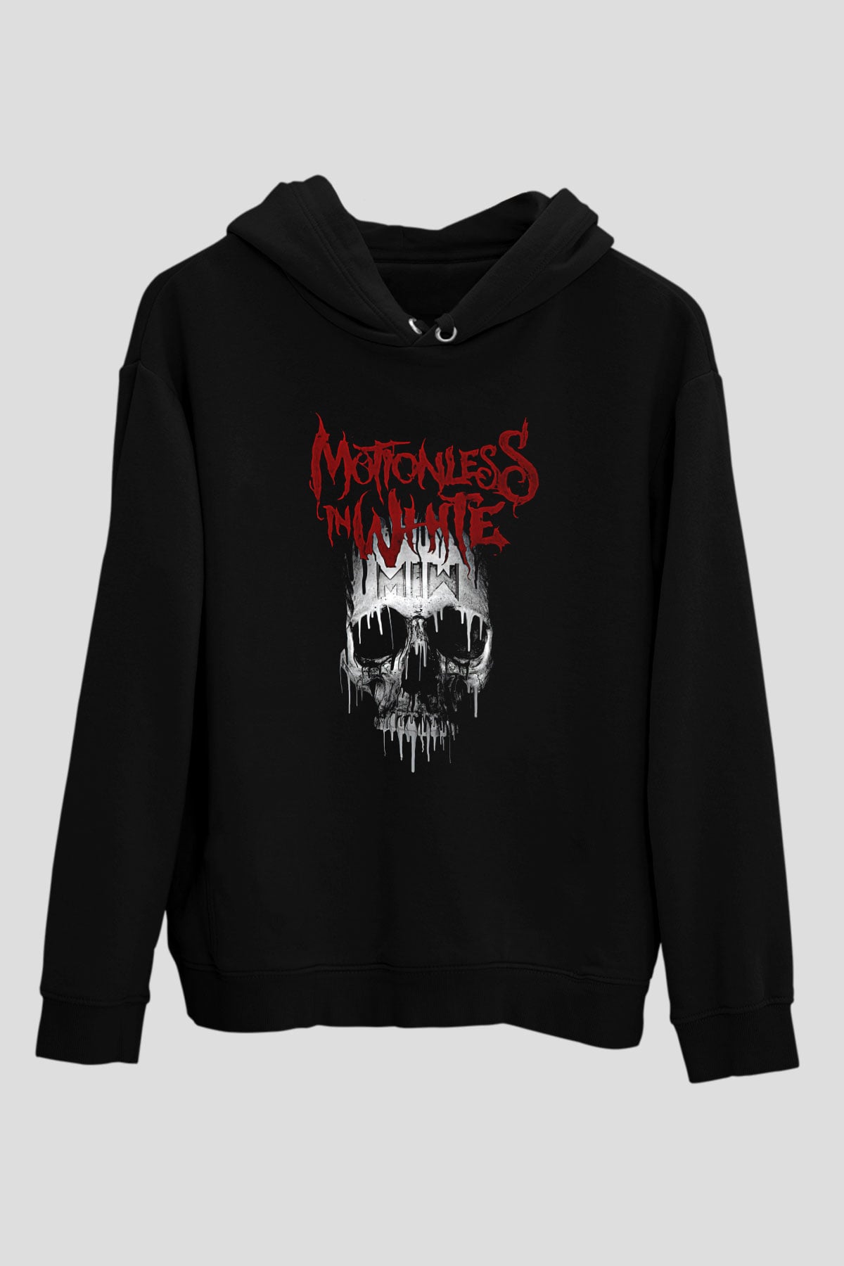 Motionless in White Baskılı Unisex Siyah Kapüşonlu Sweatshirt