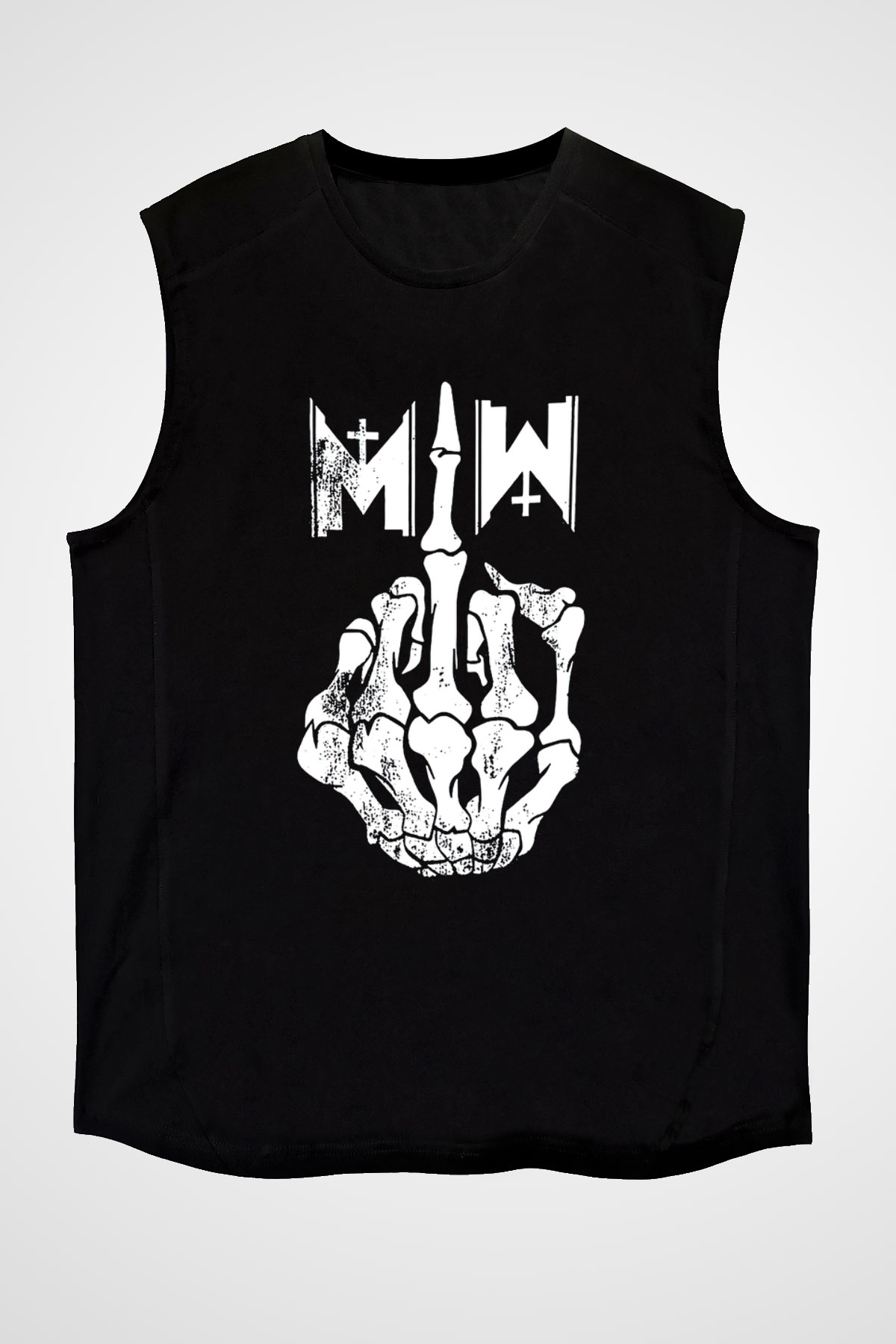 Motionless in White Baskılı Unisex Siyah Kolsuz Tişört - Tshirt