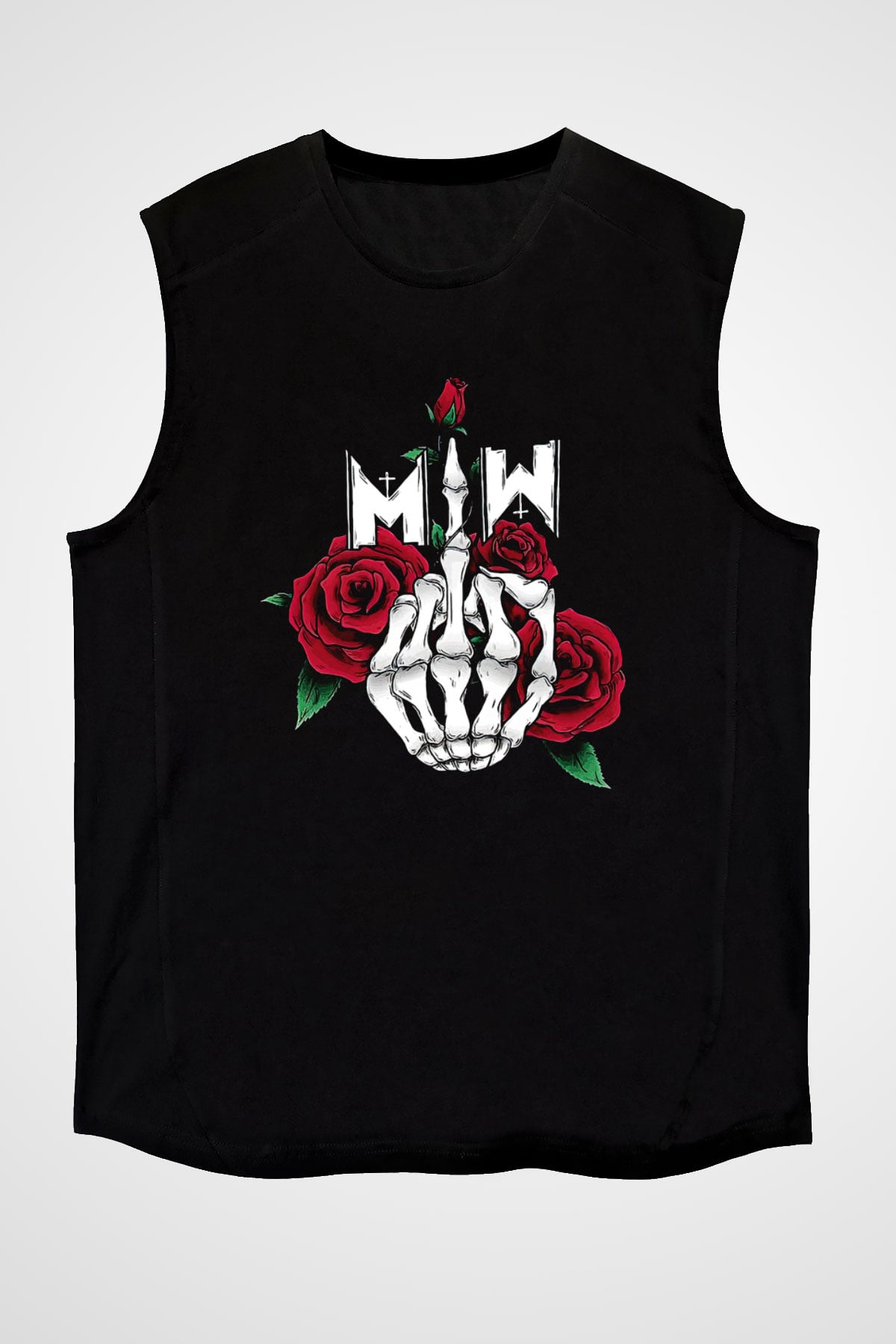 Motionless in White Baskılı Unisex Siyah Kolsuz Tişört - Tshirt