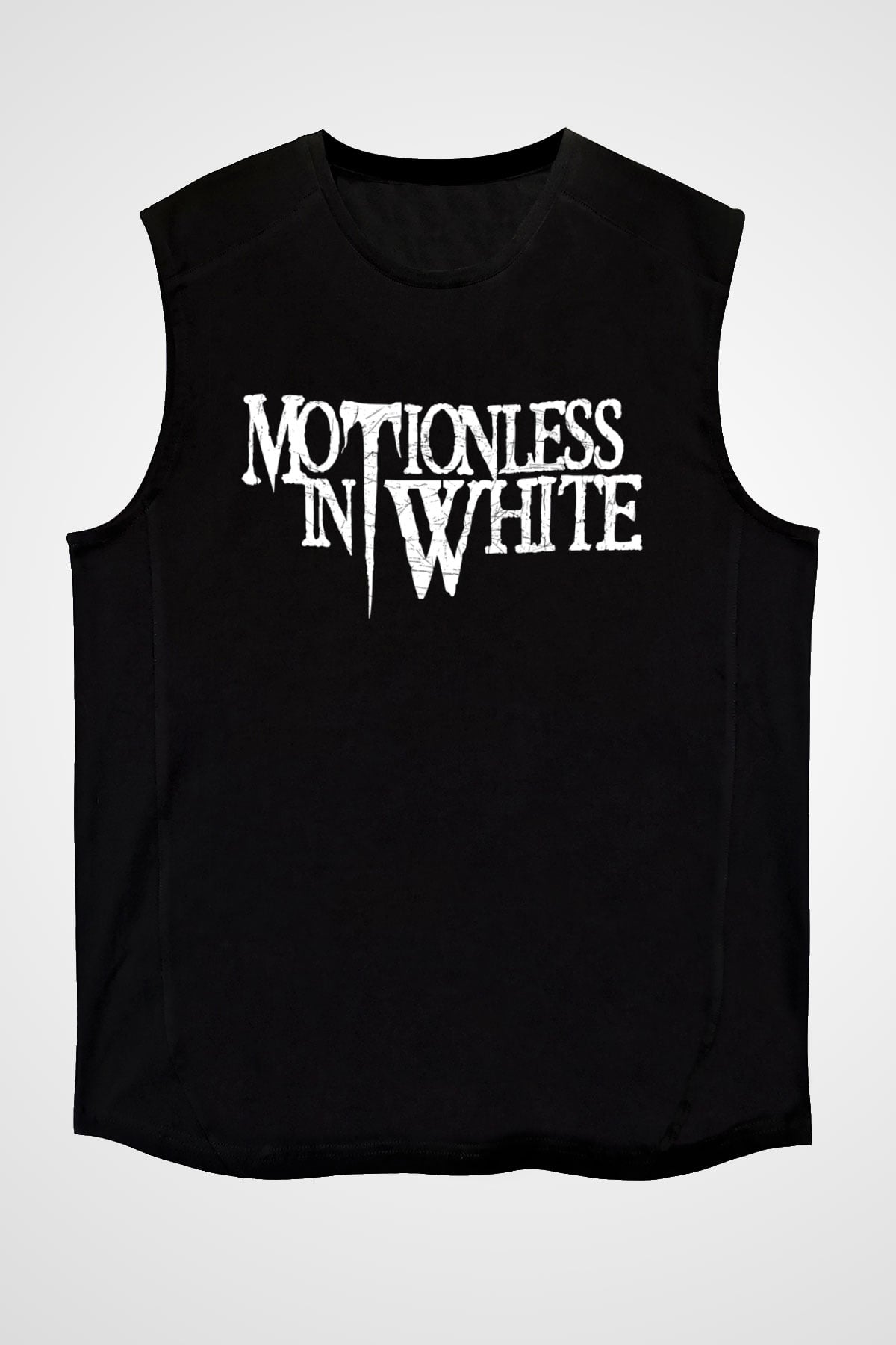 Motionless in White Baskılı Unisex Siyah Kolsuz Tişört - Tshirt