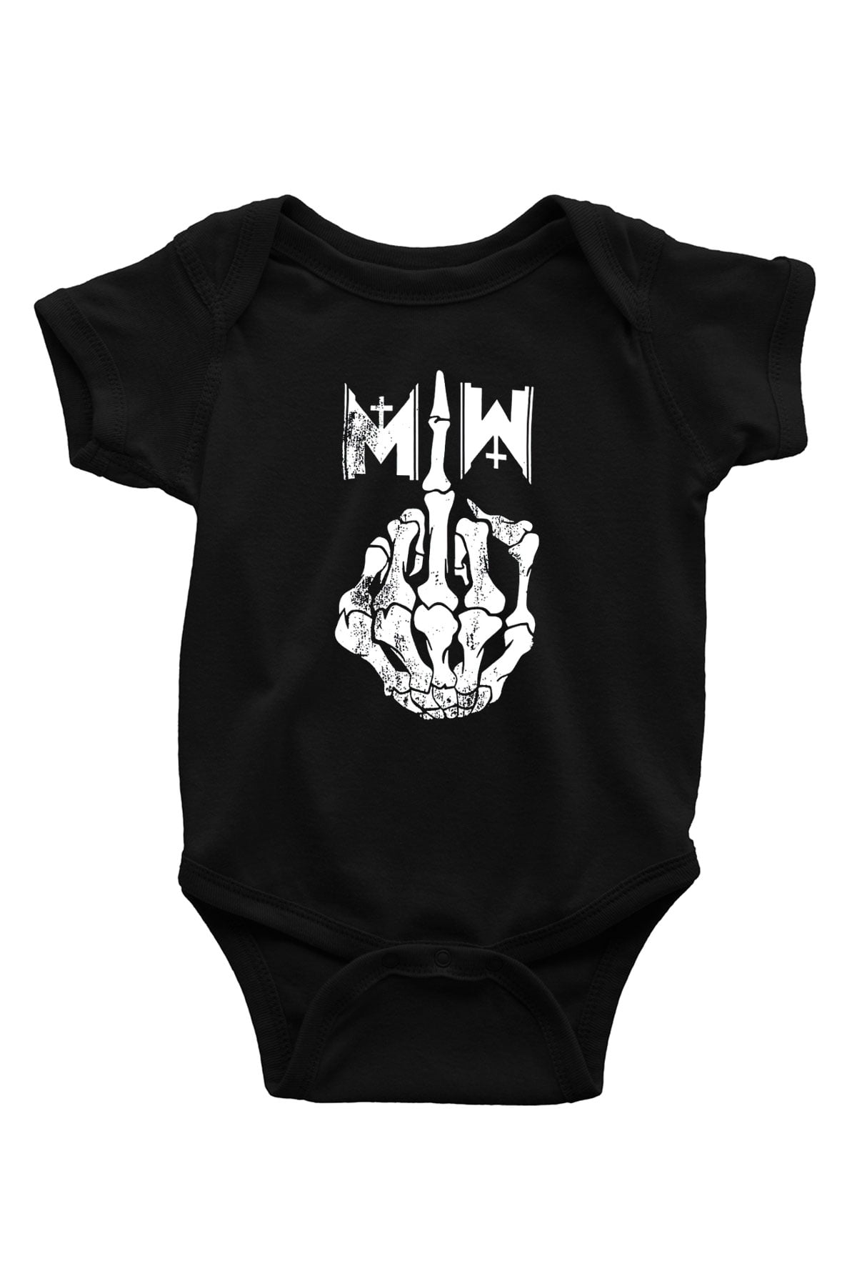 Motionless in White Baskılı Unisex Siyah Bebek Body - Zıbın