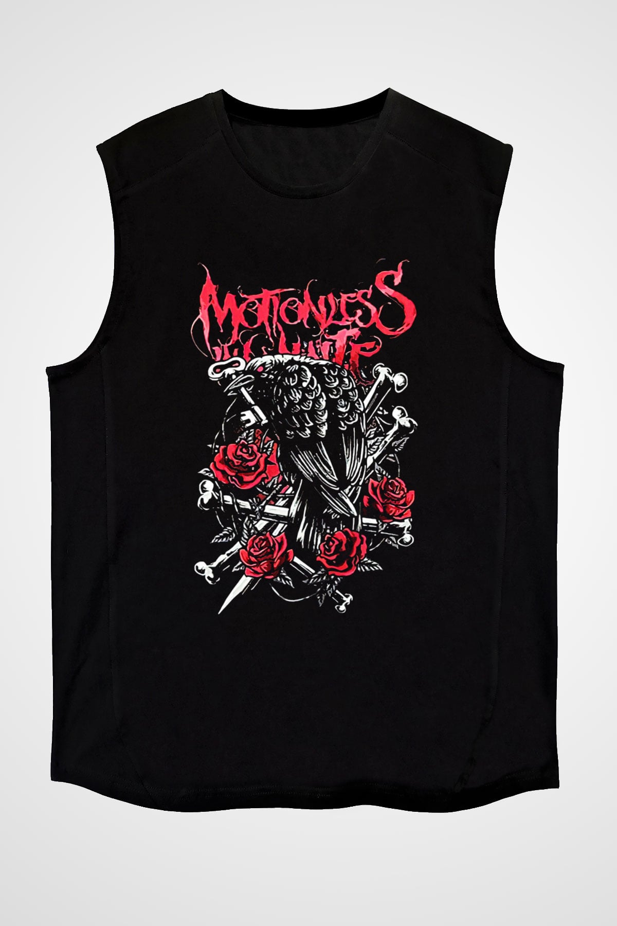 Motionless in White Baskılı Unisex Siyah Kolsuz Tişört - Tshirt