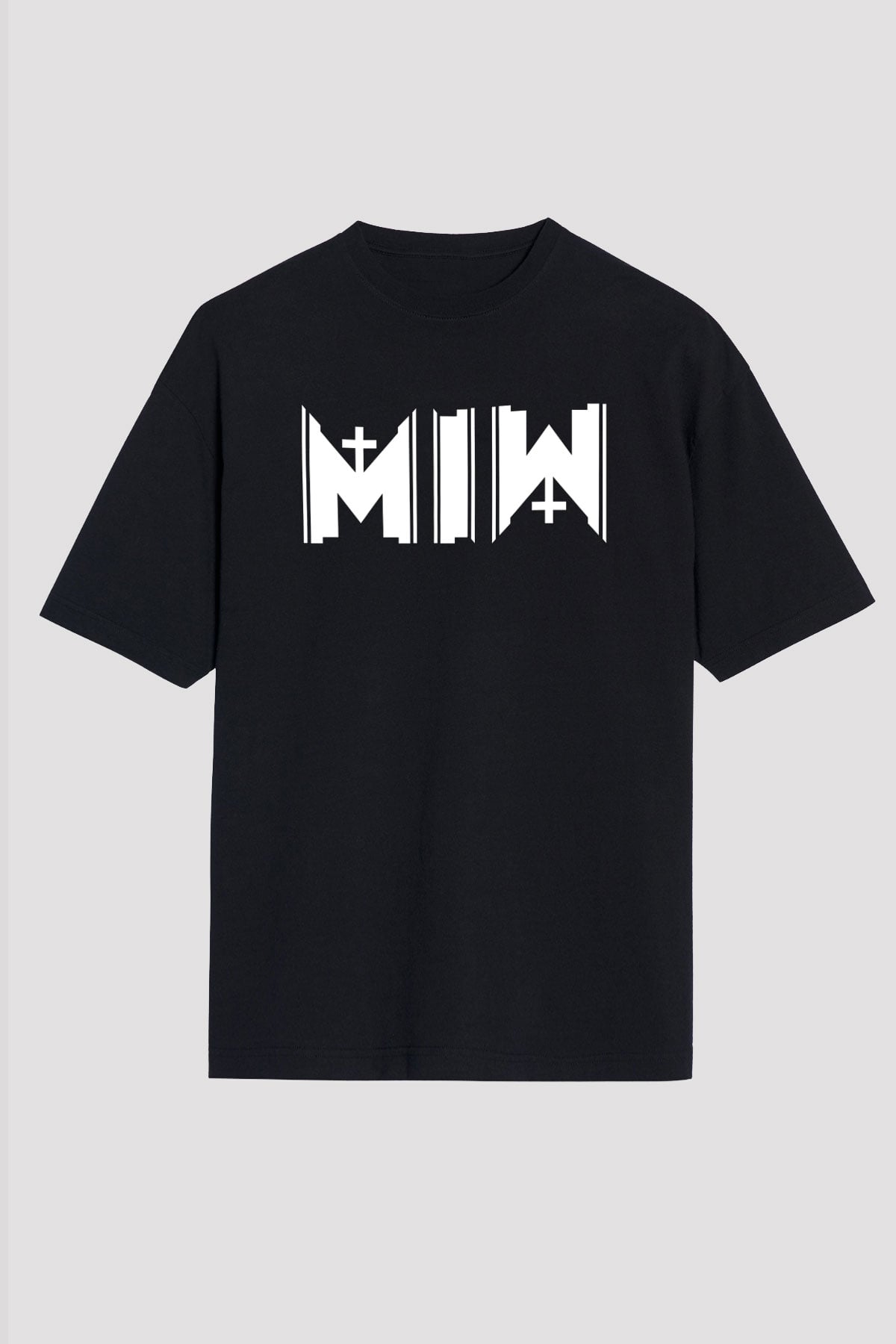 Motionless in White Baskılı Unisex Siyah Oversize Tişört - Tshirt