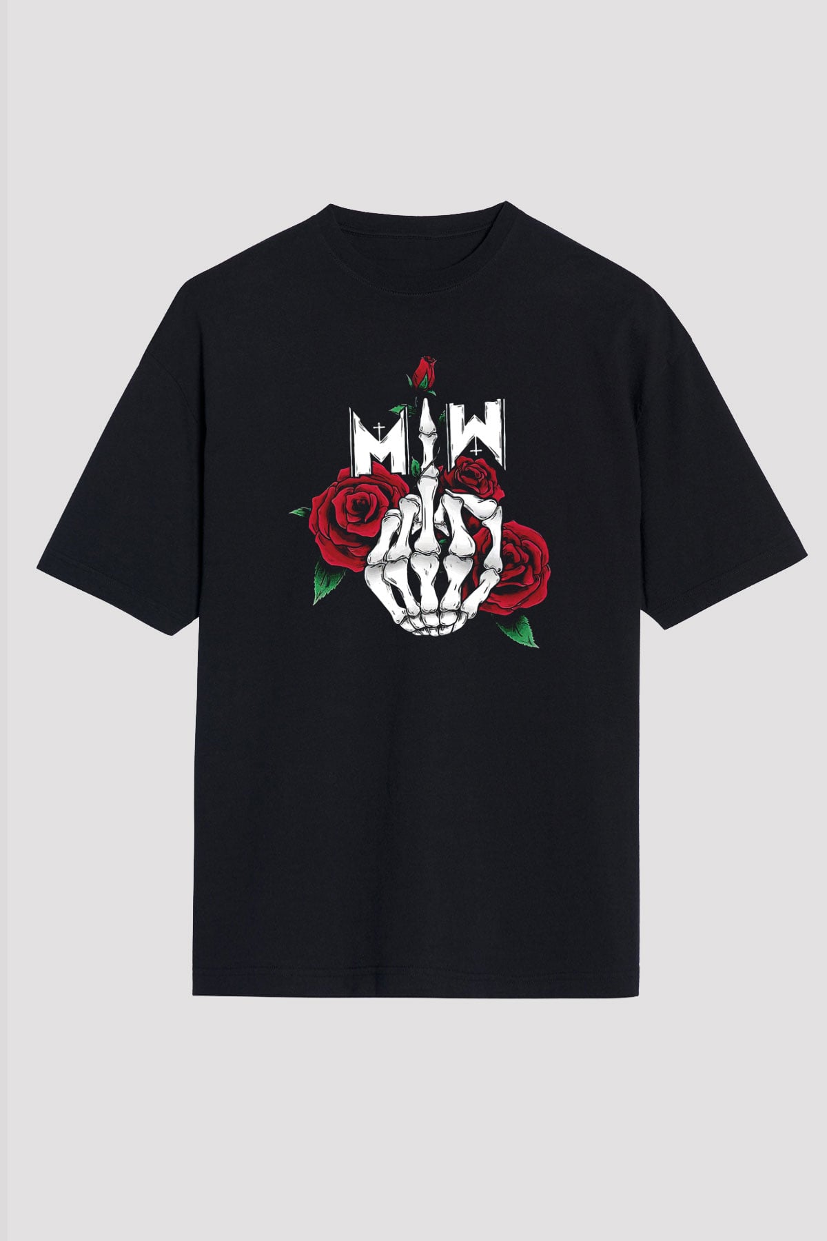 Motionless in White Baskılı Unisex Siyah Oversize Tişört - Tshirt