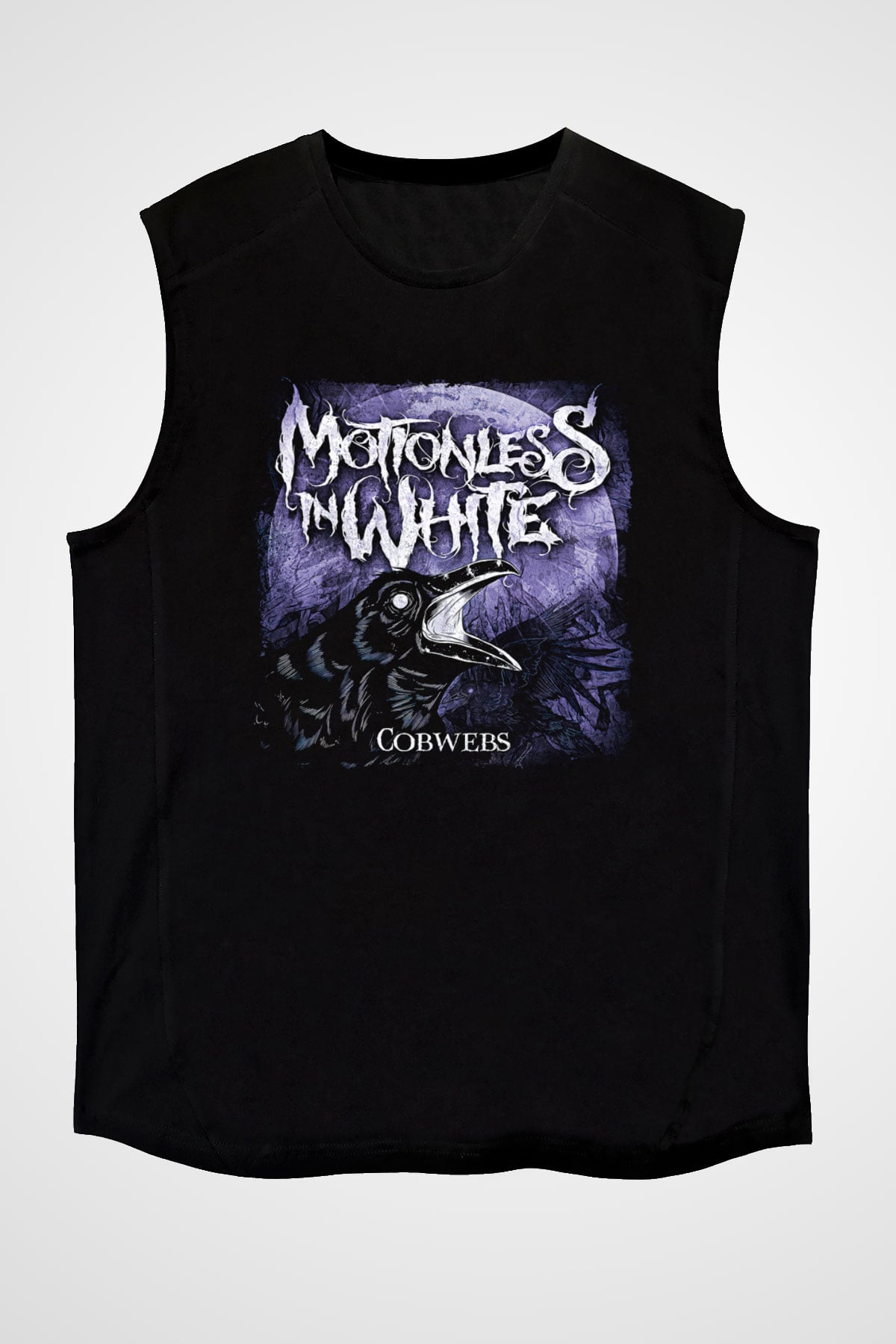 Motionless in White Baskılı Unisex Siyah Kolsuz Tişört - Tshirt