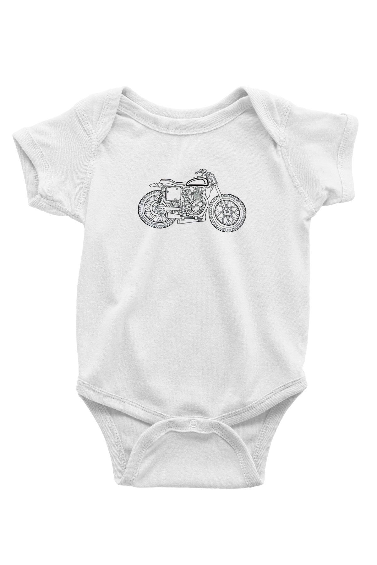Motor Sporları Baskılı Beyaz Bebek Body - Zıbın
