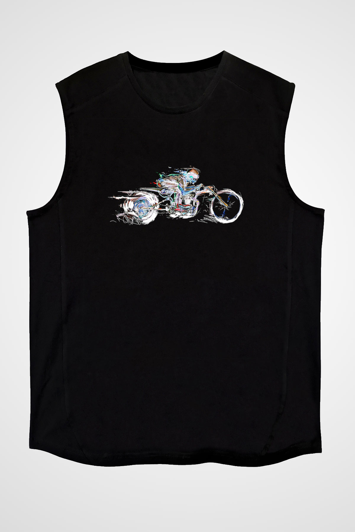 Motor Sporları - Motor sports Baskılı Unisex Siyah Kolsuz Tişört