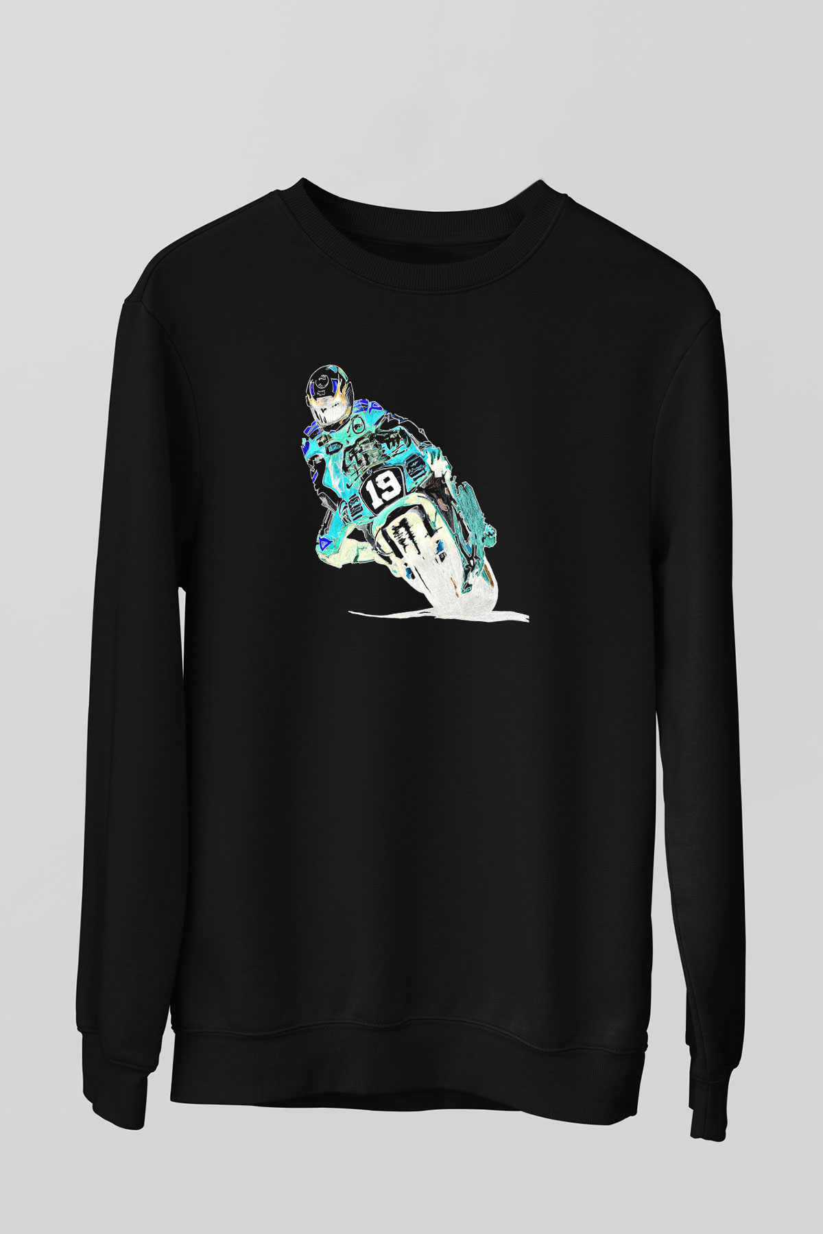 Motor Sporları - Motor sports Baskılı Unisex Siyah Sweatshirt