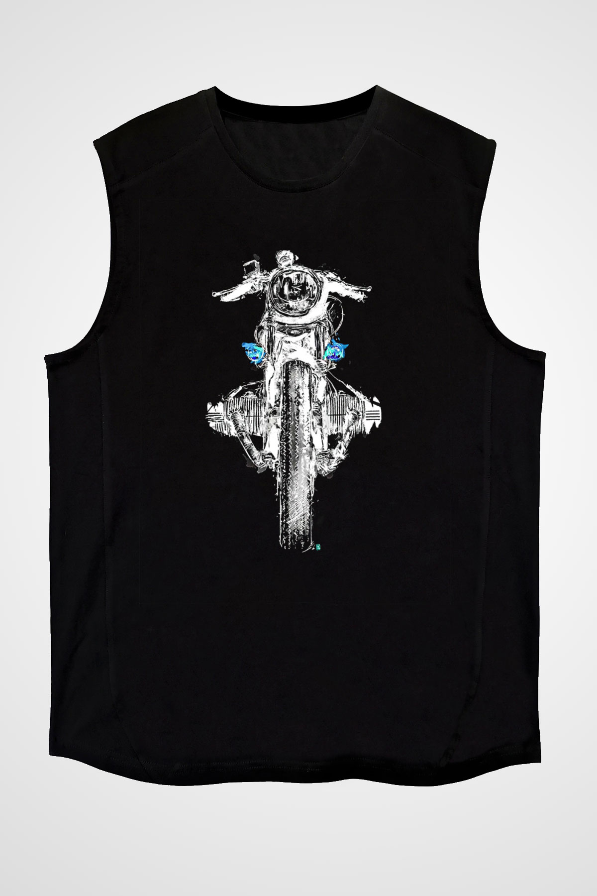 Motor Sporları - Motor sports Baskılı Unisex Siyah Kolsuz Tişört
