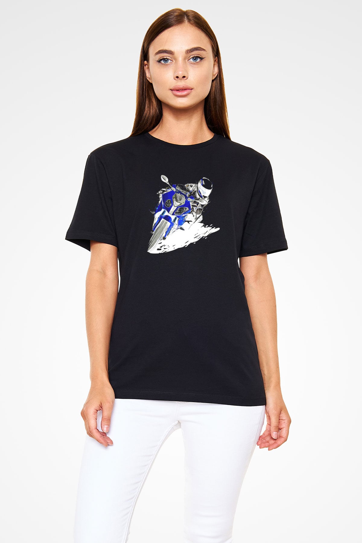 Motor Sporları - Motor sports Baskılı Unisex Siyah Tişört - Tshirt