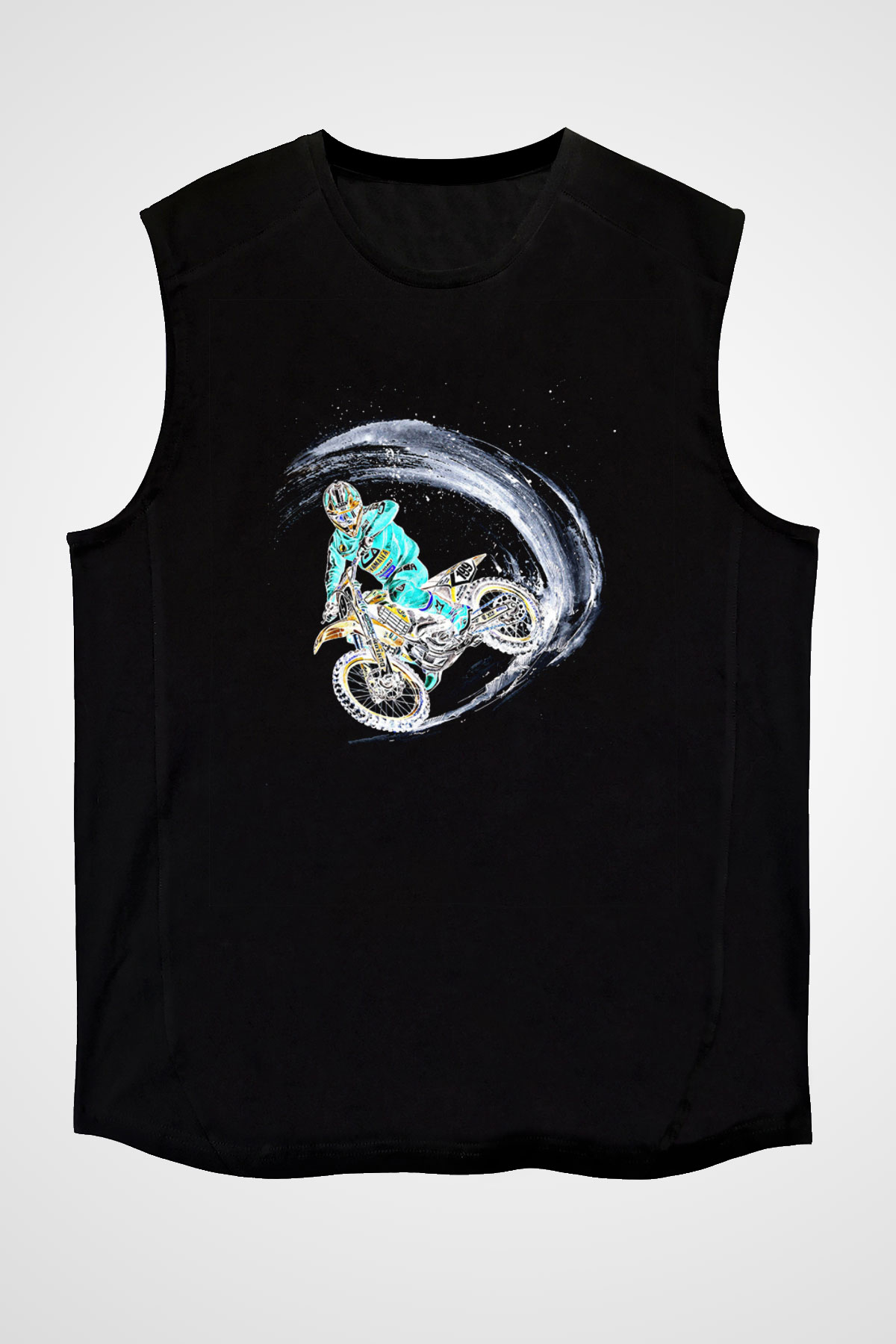 Motor Sporları - Motor sports Baskılı Unisex Siyah Kolsuz Tişört