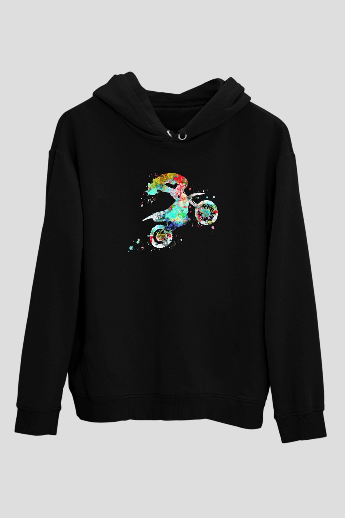 Motor Sporları - Motor sports Baskılı Unisex Siyah Hoodie