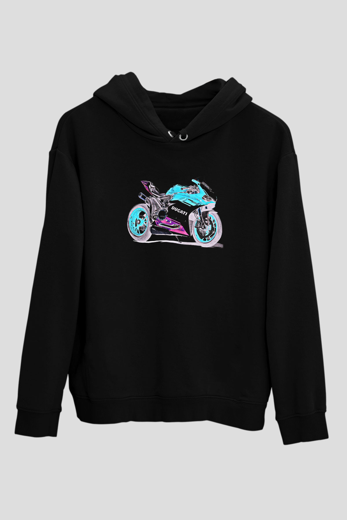 Motor Sporları - Motor sports Baskılı Unisex Siyah Hoodie