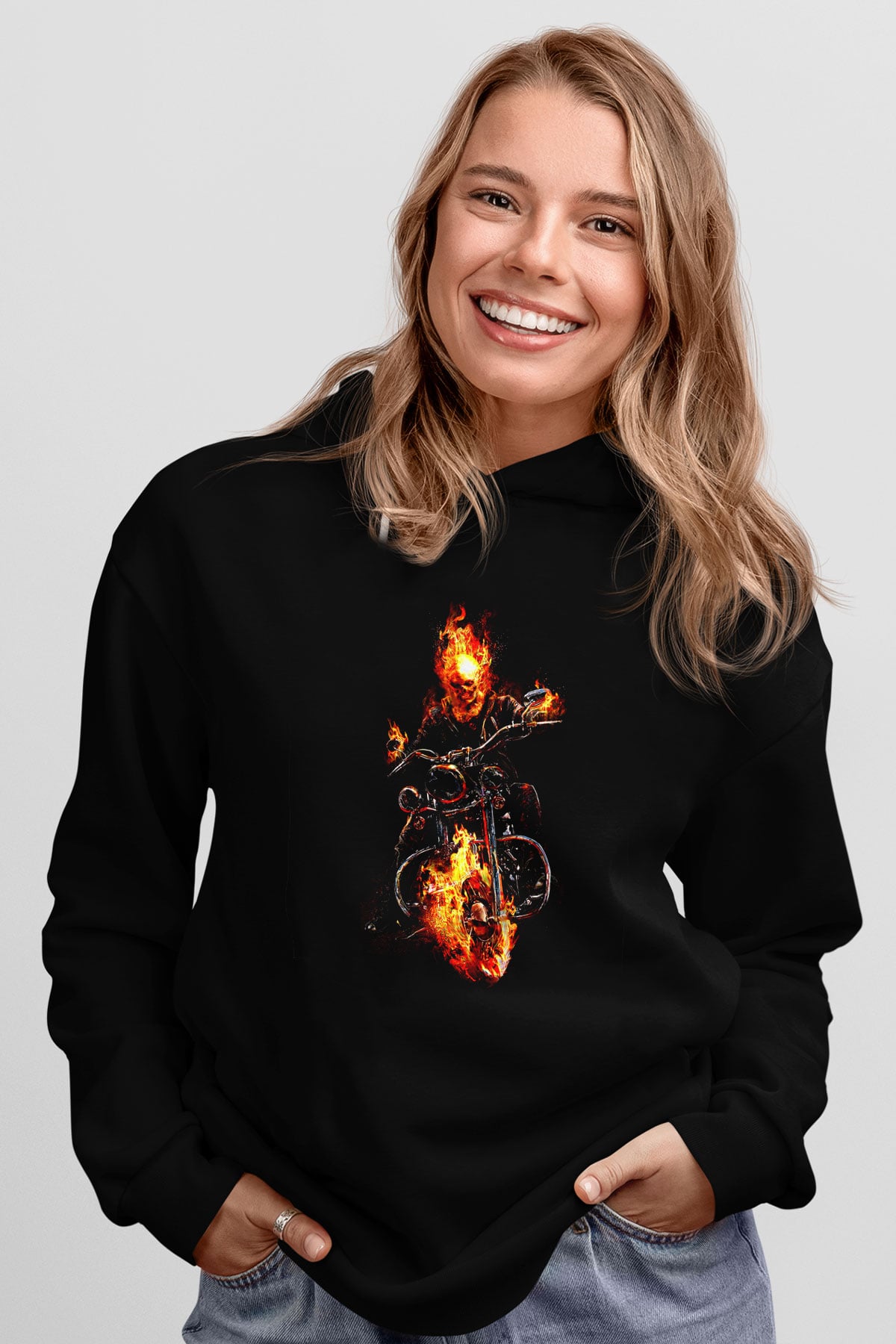 Motor Sporları - Motor sports Baskılı Unisex Siyah Hoodie