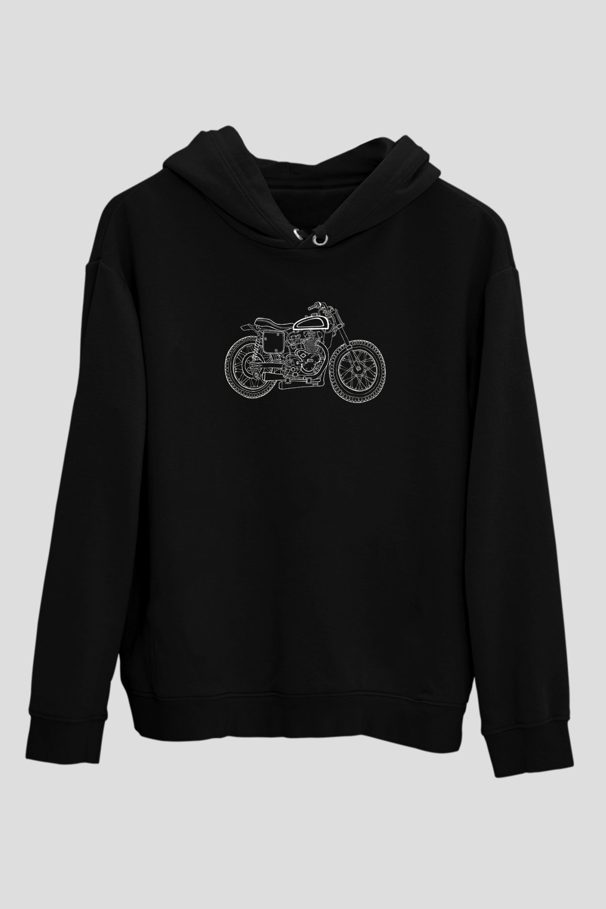 Motor Sporları - Motor sports Baskılı Unisex Siyah Hoodie