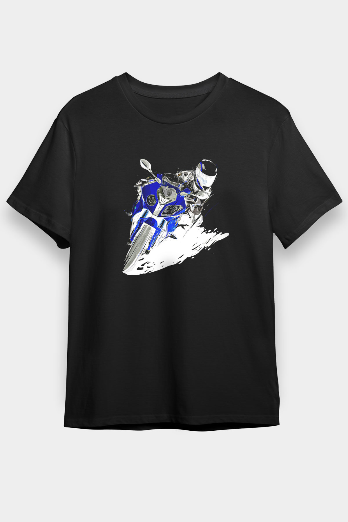Motor Sporları - Motor sports Baskılı Unisex Siyah Tişört - Tshirt