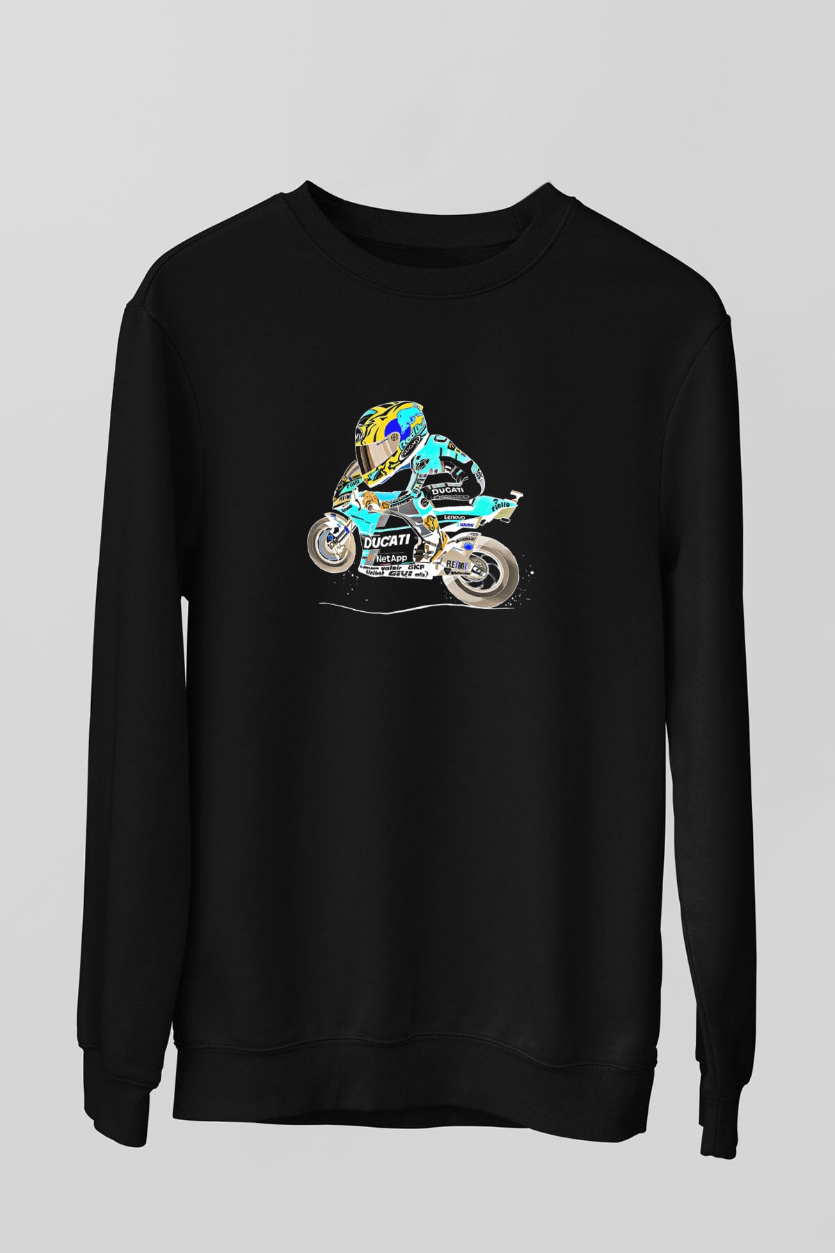 Motor Sporları - Motor sports Baskılı Unisex Siyah Sweatshirt