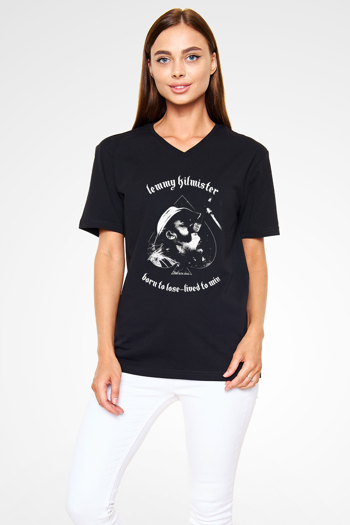 Motörhead Born To Lose Siyah Unisex V Yaka Tişört T-Shirt