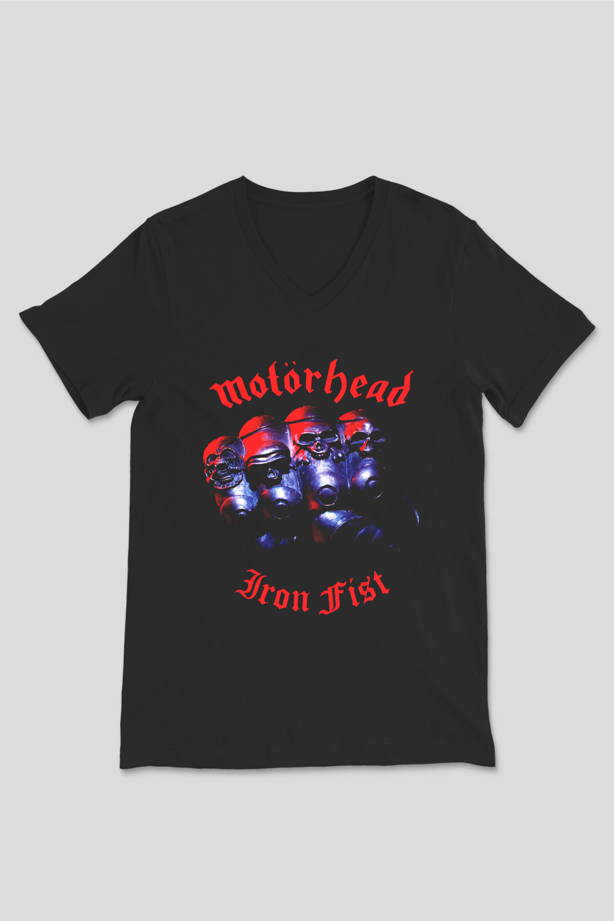 Motörhead Iron First Siyah Unisex V Yaka Tişört T-Shirt