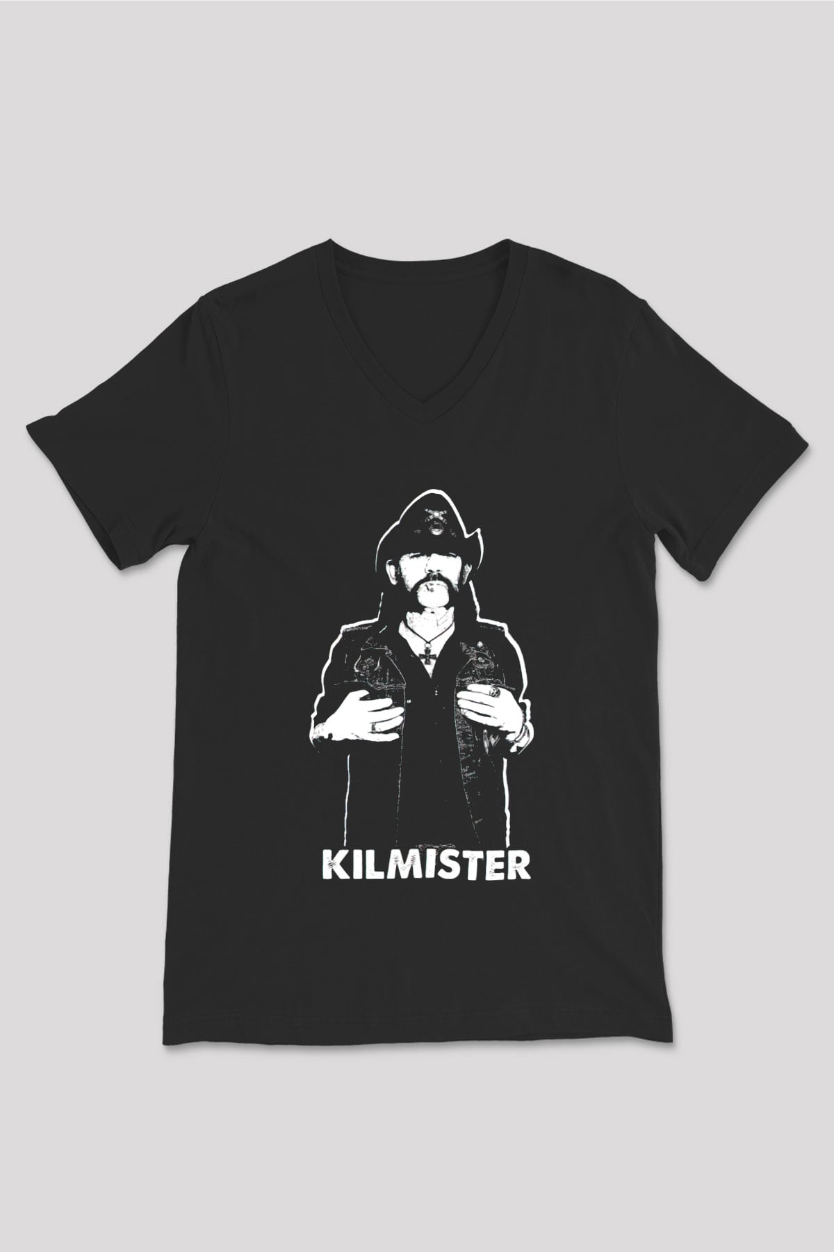Motörhead Lemmy Siyah Unisex V Yaka Tişört