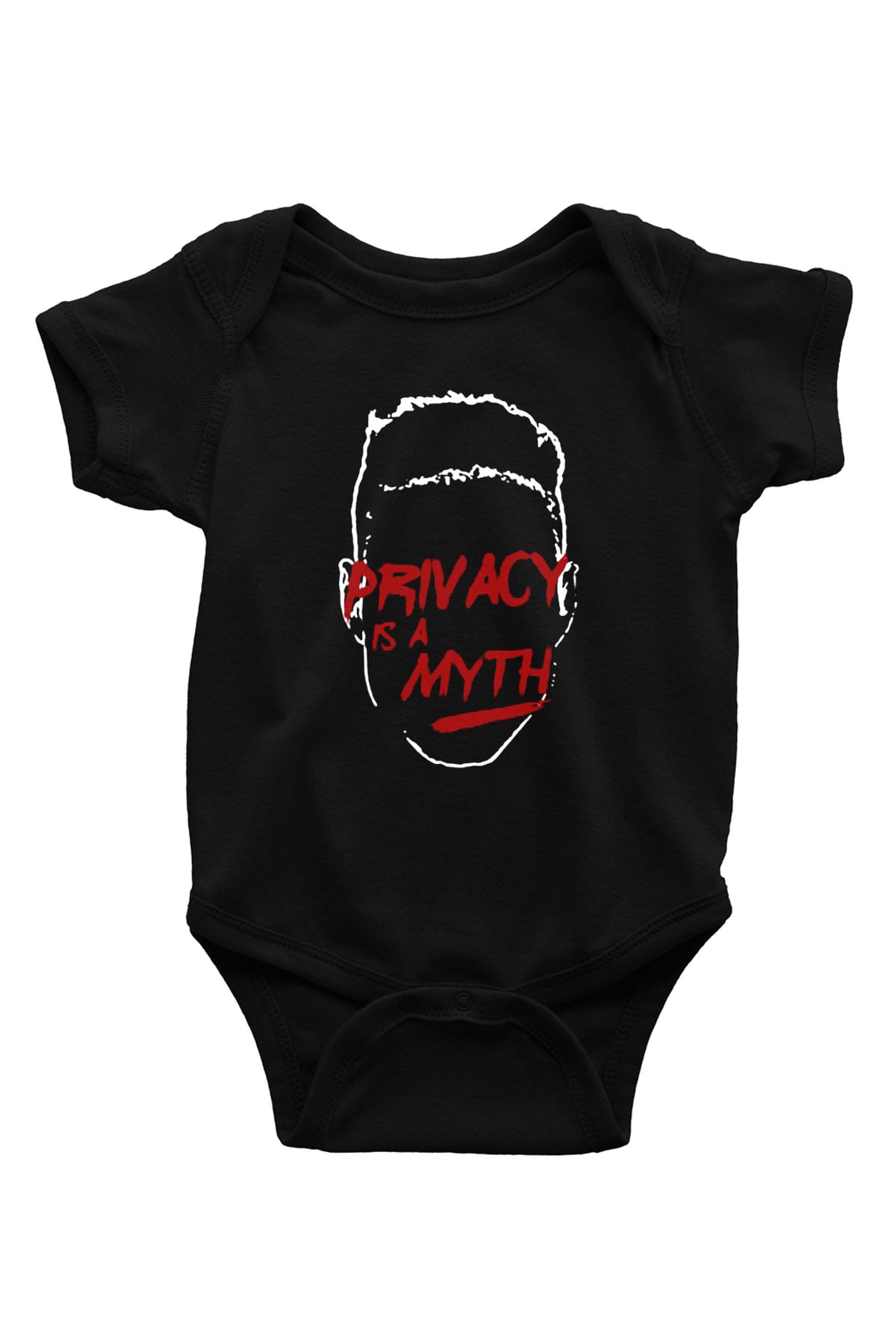 Mr. Robot Baskılı Siyah Bebek Body - Zıbın