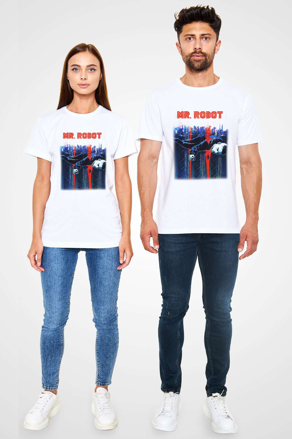 Mr. Robot Beyaz Unisex Tişört T-Shirt