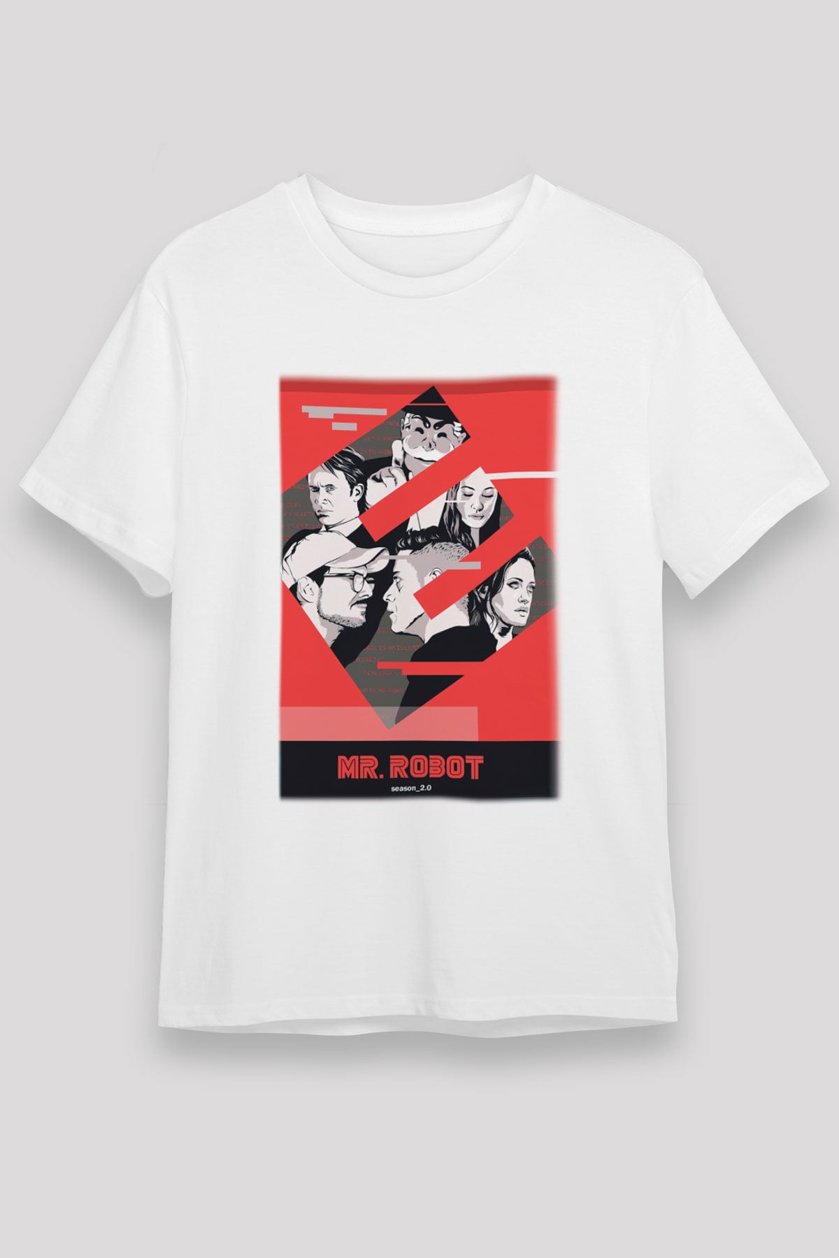 Mr. Robot Beyaz Unisex Tişört T-Shirt