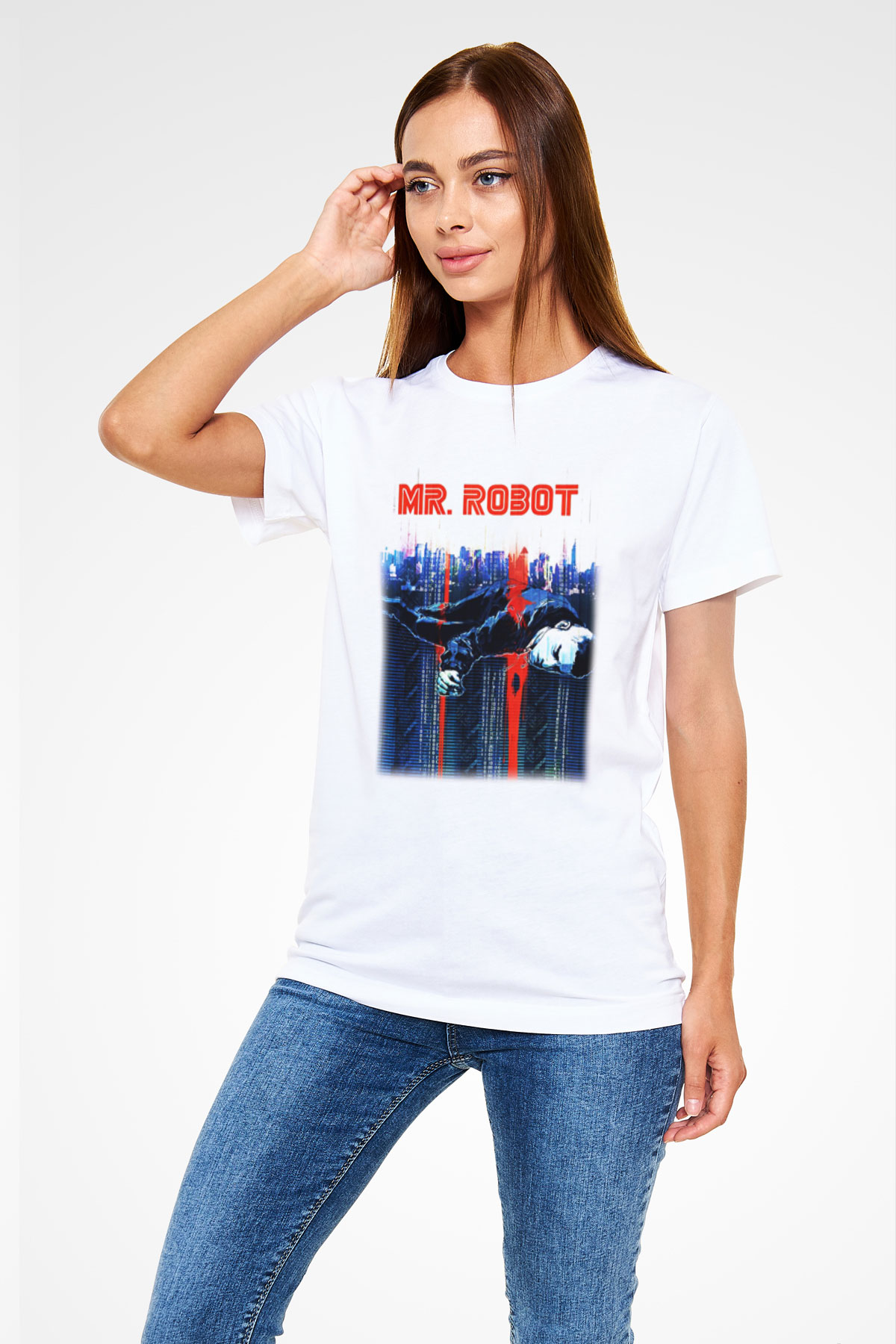 Mr. Robot Beyaz Unisex Tişört T-Shirt