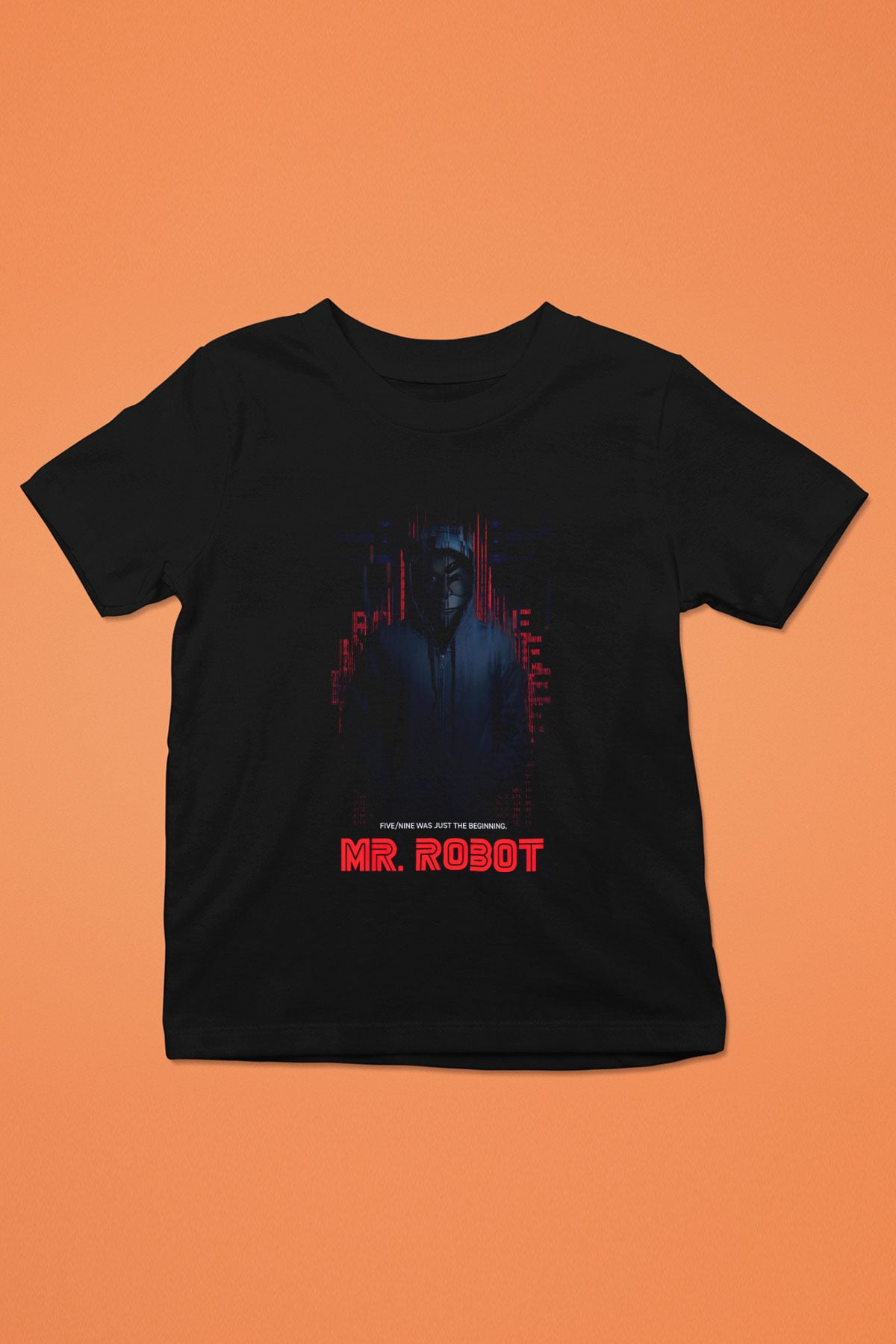 Mr. Robot Siyah Unisex Çocuk Tişört