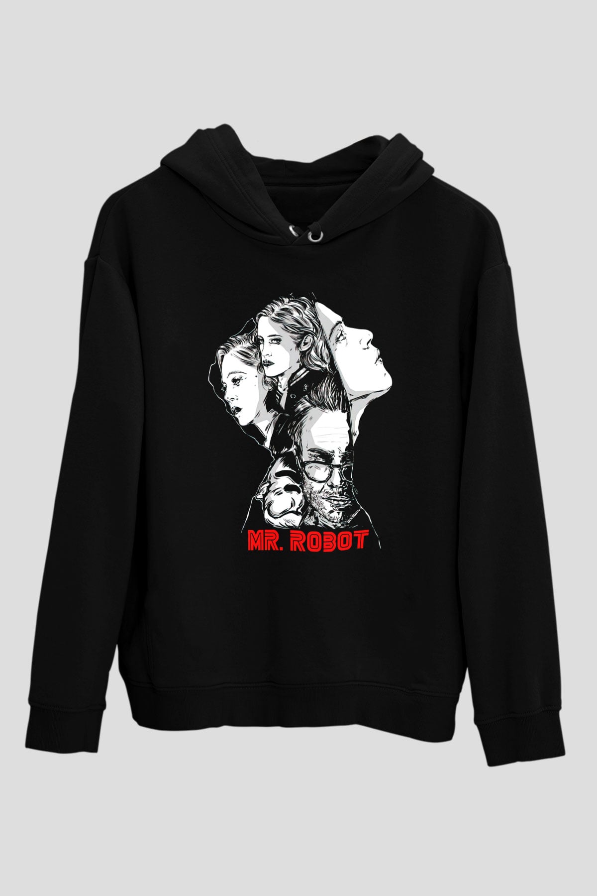 Mr. Robot Siyah Unisex Hoodie