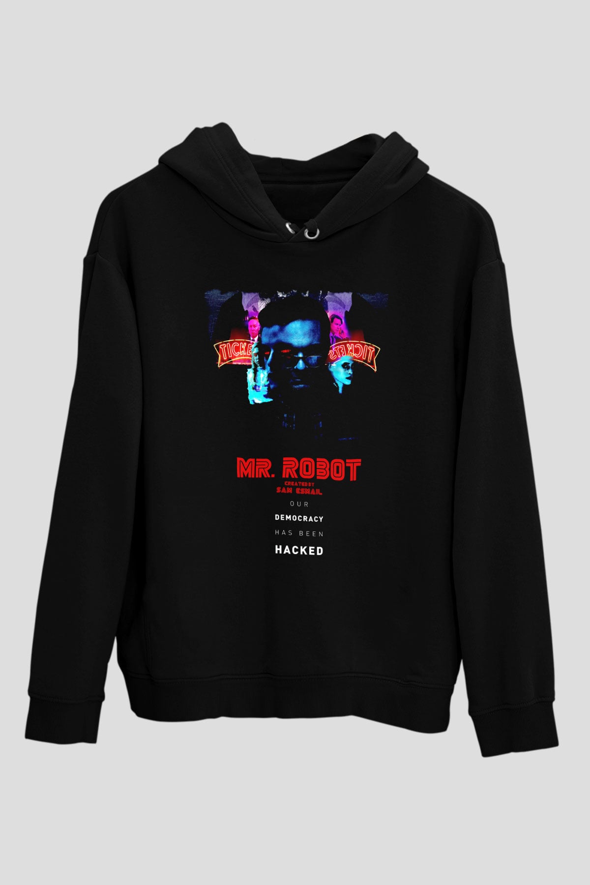 Mr. Robot Siyah Unisex Hoodie