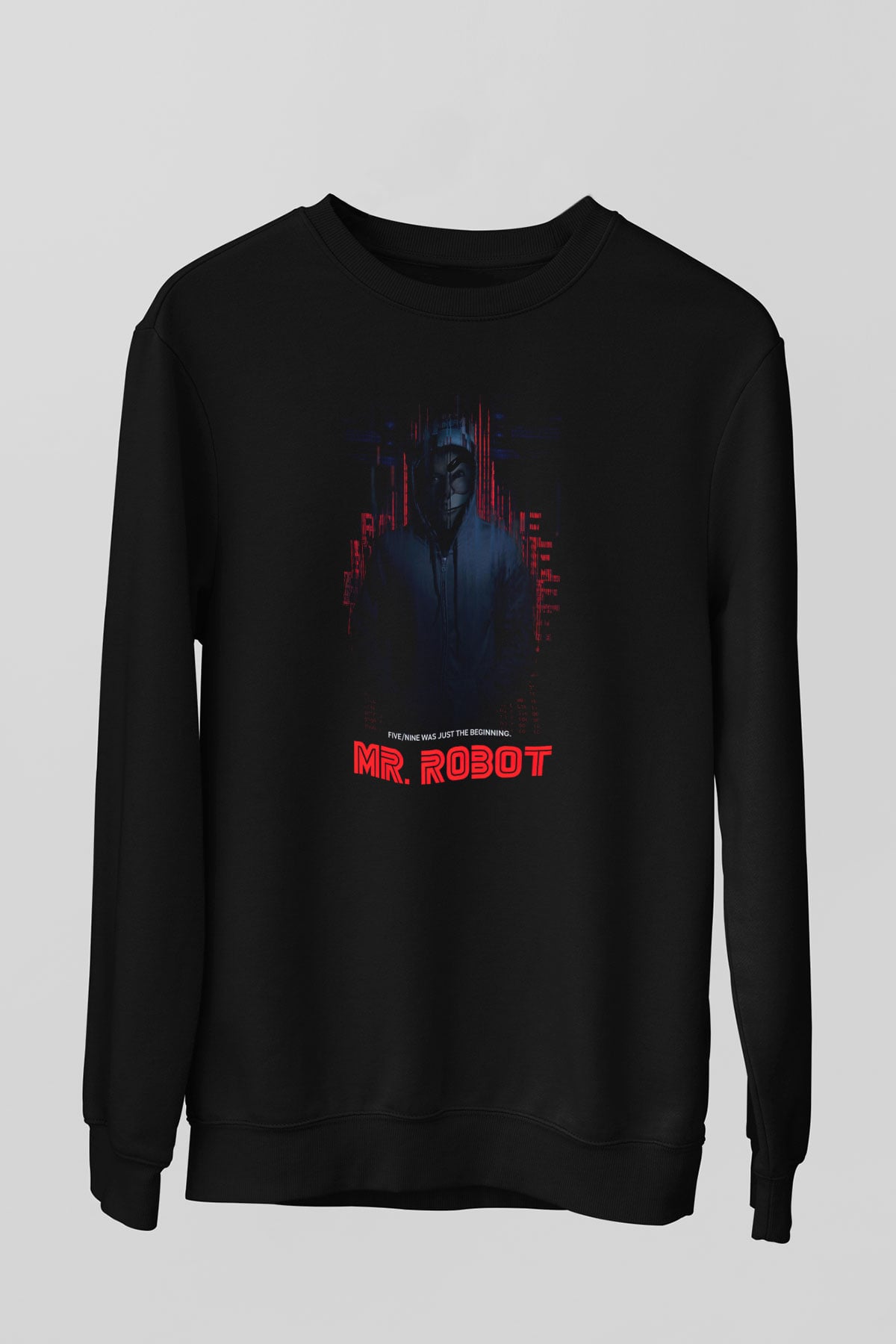 Mr. Robot Siyah Unisex Sweatshirt