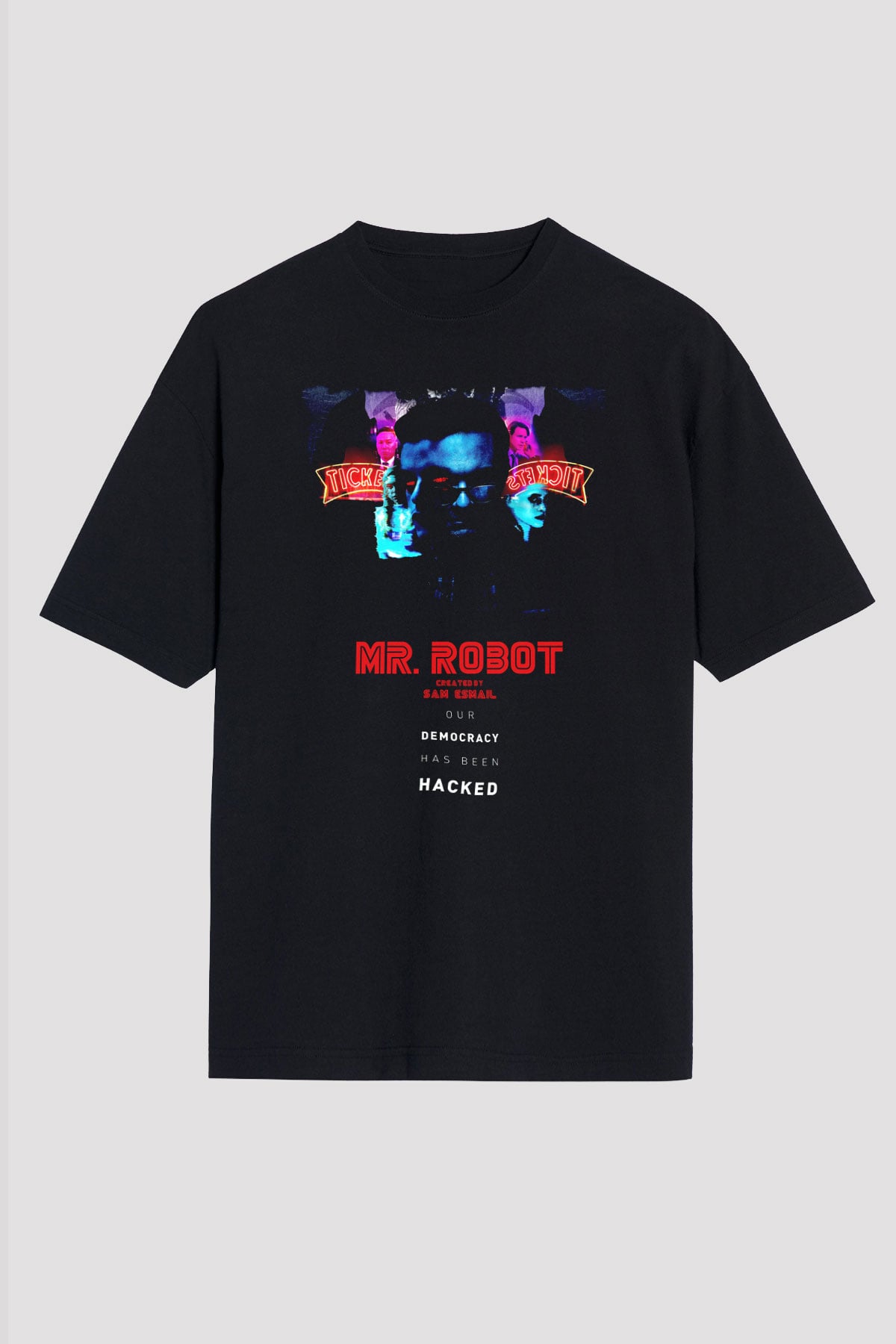 Mr. Robot Siyah Unisex Tişört T-Shirt