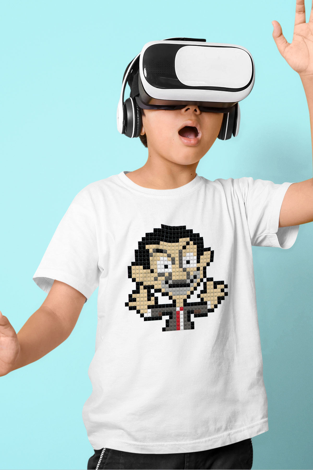 Mr.Bean Baskılı Beyaz Unisex Çocuk Tişört