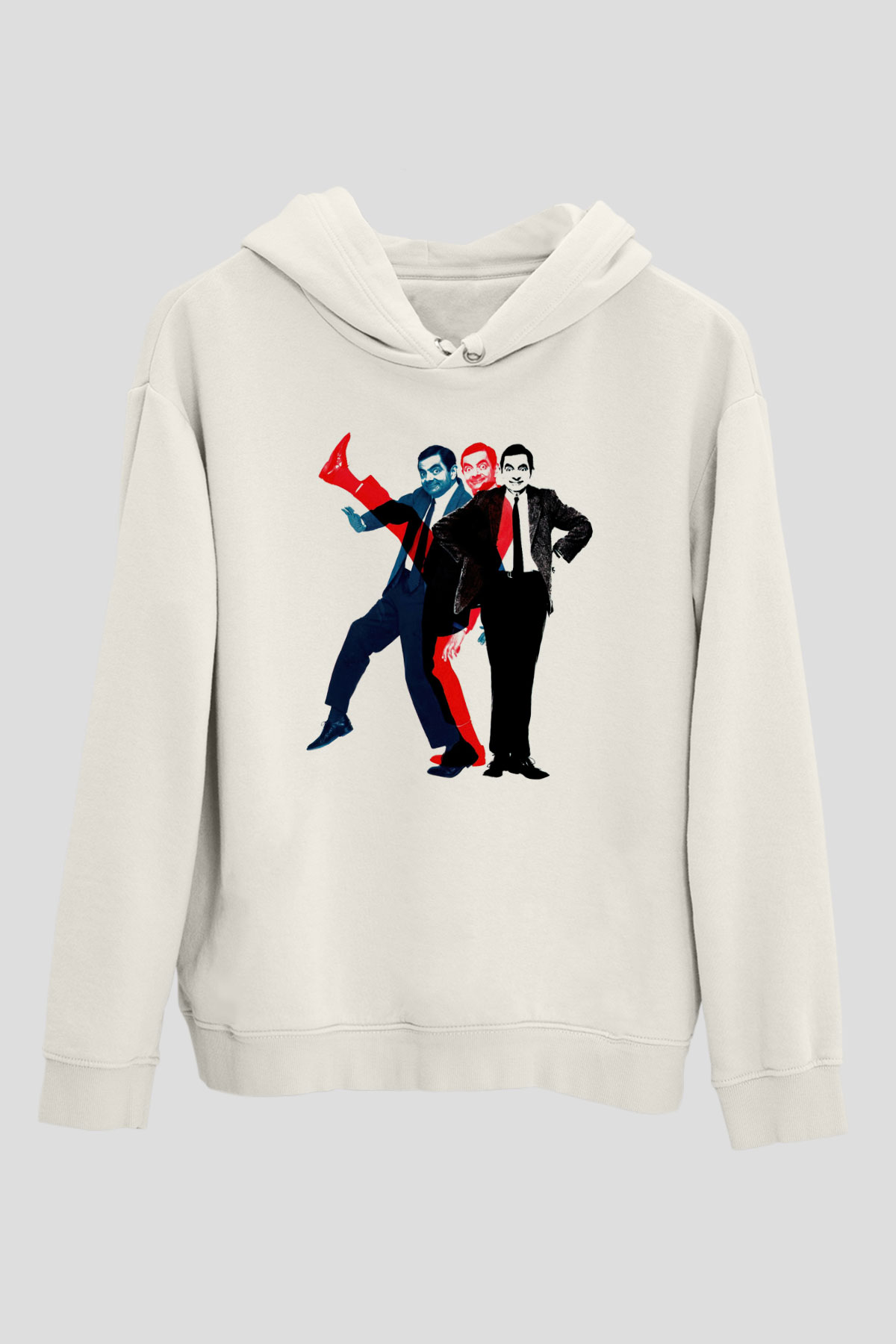 Mr.Bean Beyaz Unisex Hoodie