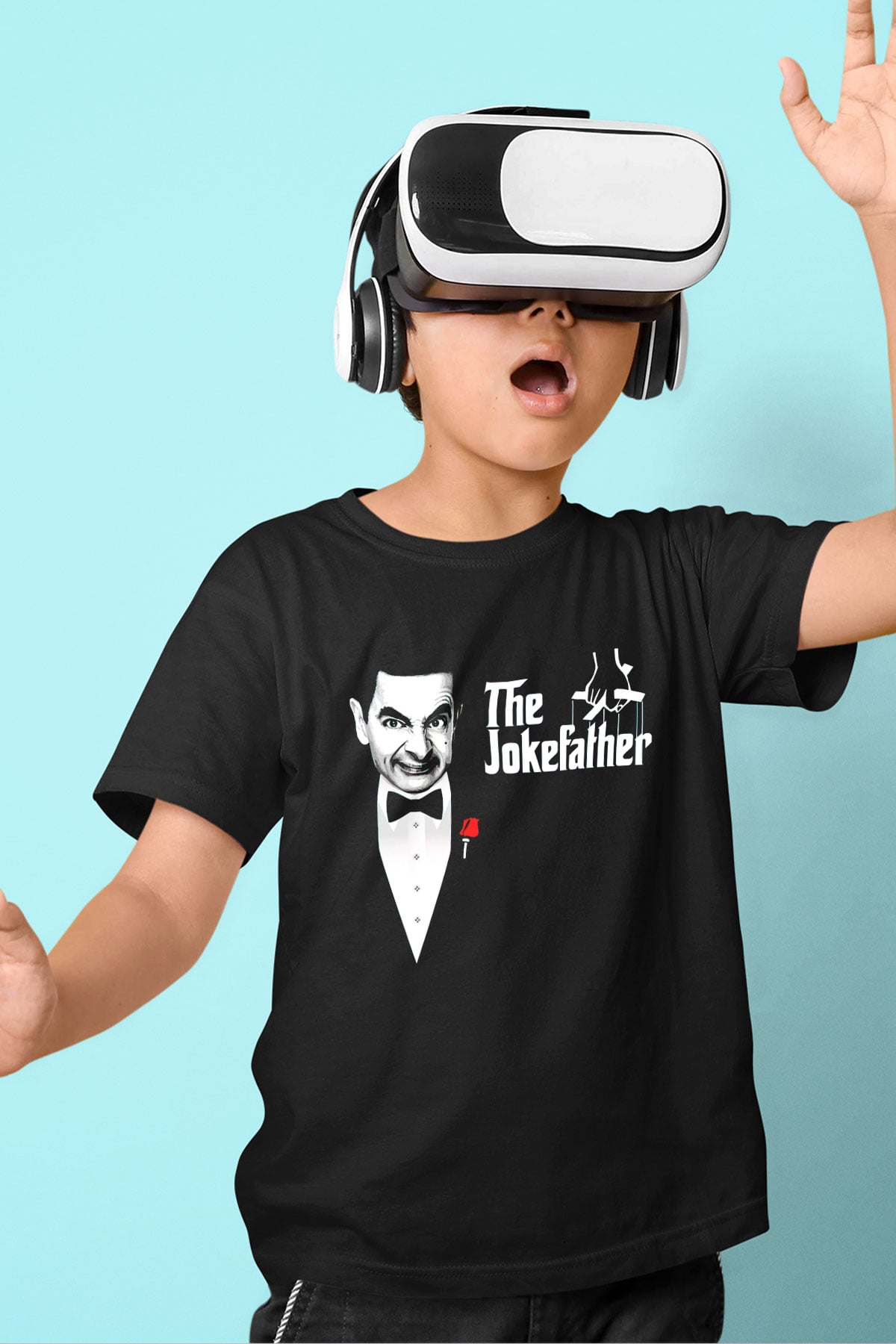 Mr.Bean Siyah Unisex  Çocuk Tişört